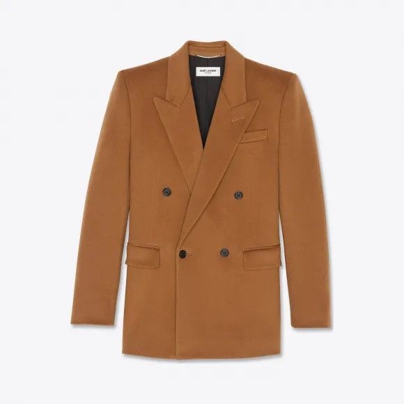 Saint Laurent Paris Saint Laurent camel brown wool double breasted jacket 46 Size 46R - 1 Thumbnail