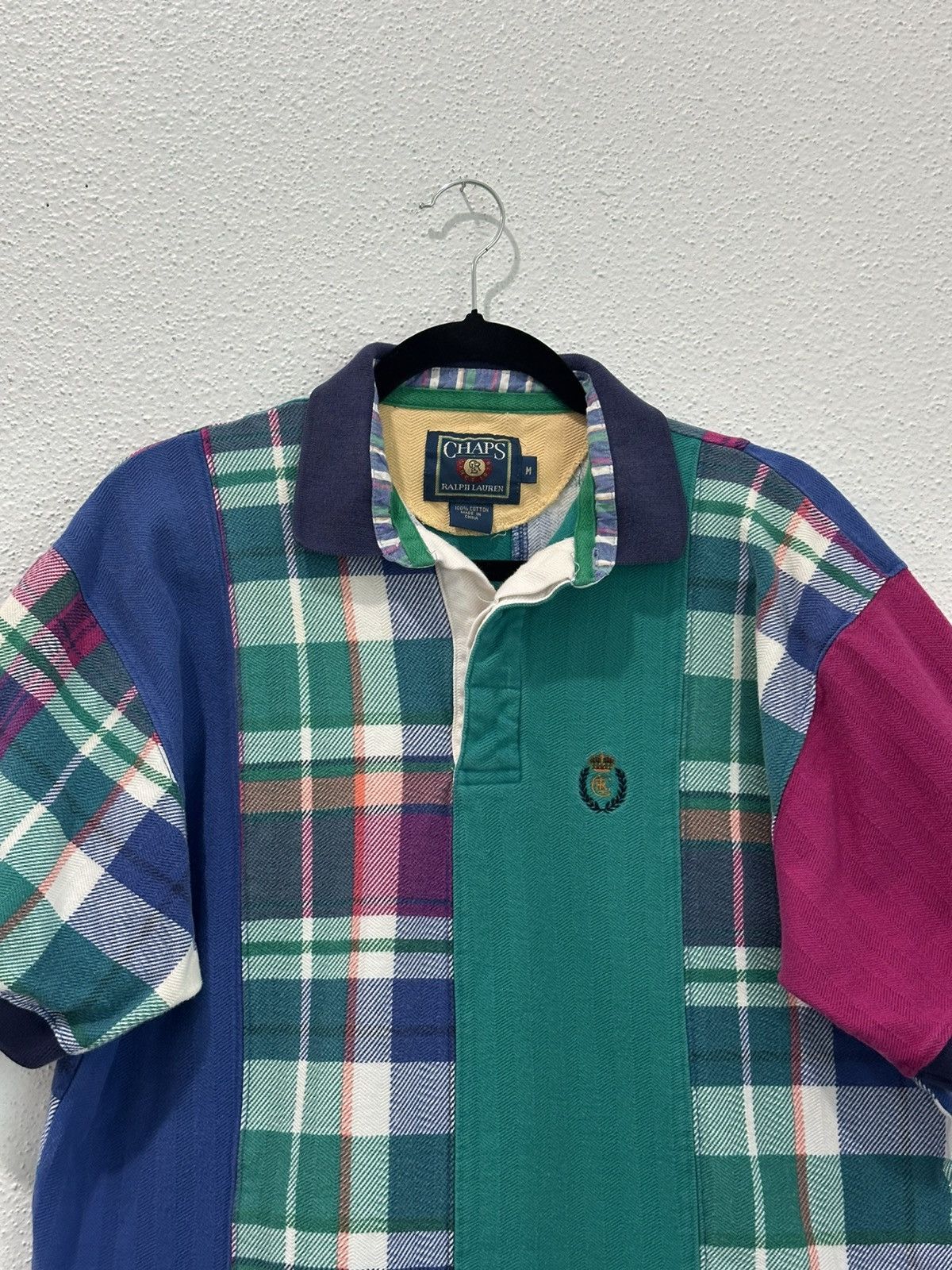 Chaps Ralph Lauren Vintage 90s Chaps Ralph Lauren Patch Work Polo Shirt Medium Size US M / EU 48-50 / 2 - 2 Thumbnail