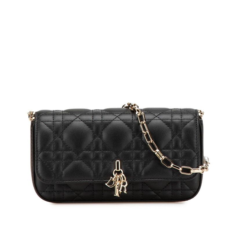 Dior Dior MyDior Lambskin Shoulder Bag Leather Crossbody Bag in Black, Women's