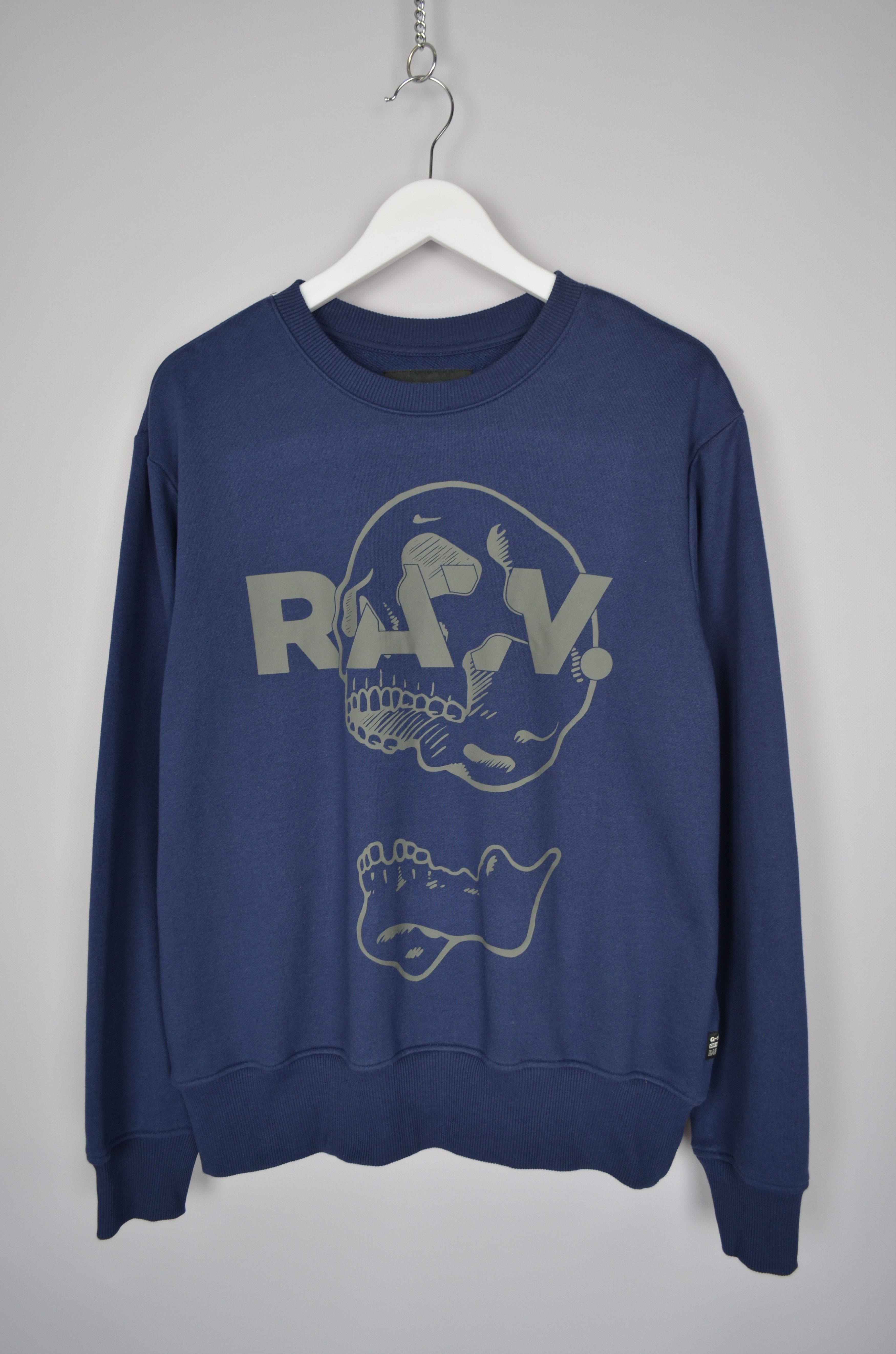Designer × G-Star G-Star Raw Mens Skull Print Navy Sweatshirt Longsleeve Size US M / EU 48-50 / 2 - 1 Thumbnail