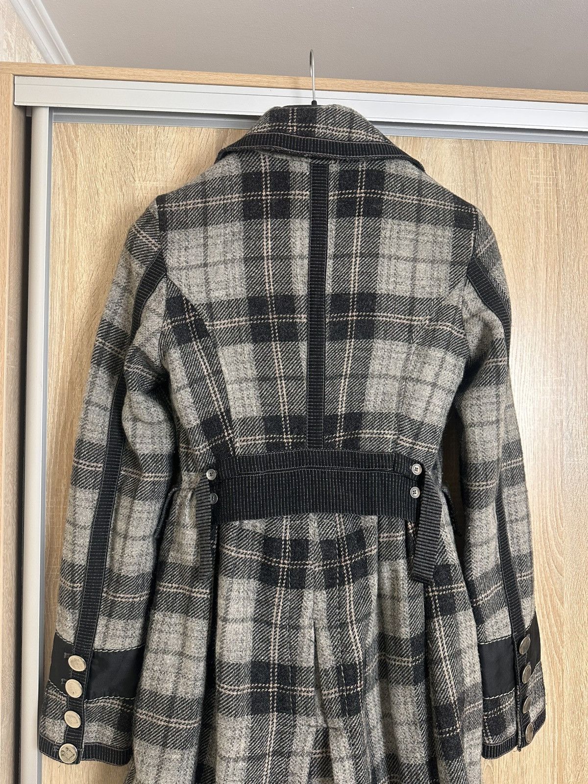 Marithe + Francois Girbaud 🔥 Marithe Francois Girbaud Wool Coat Jacket Check Pattern Size M / US 6-8 / IT 42-44 - 7 Thumbnail