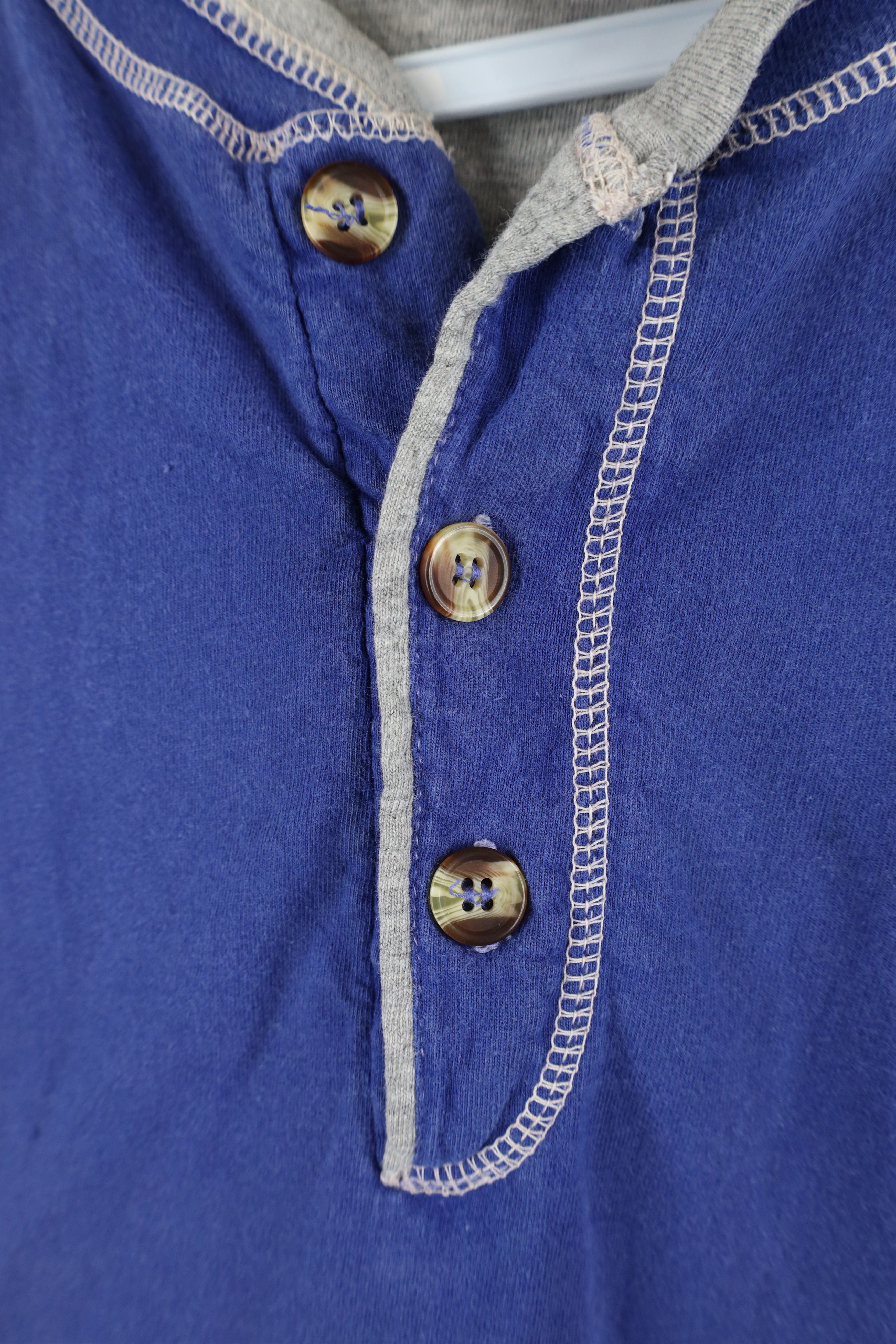 Vintage Vintage 90s MLB Baseball Blank Layered Henley T-Shirt Blue Size US L / EU 52-54 / 3 - 6 Thumbnail