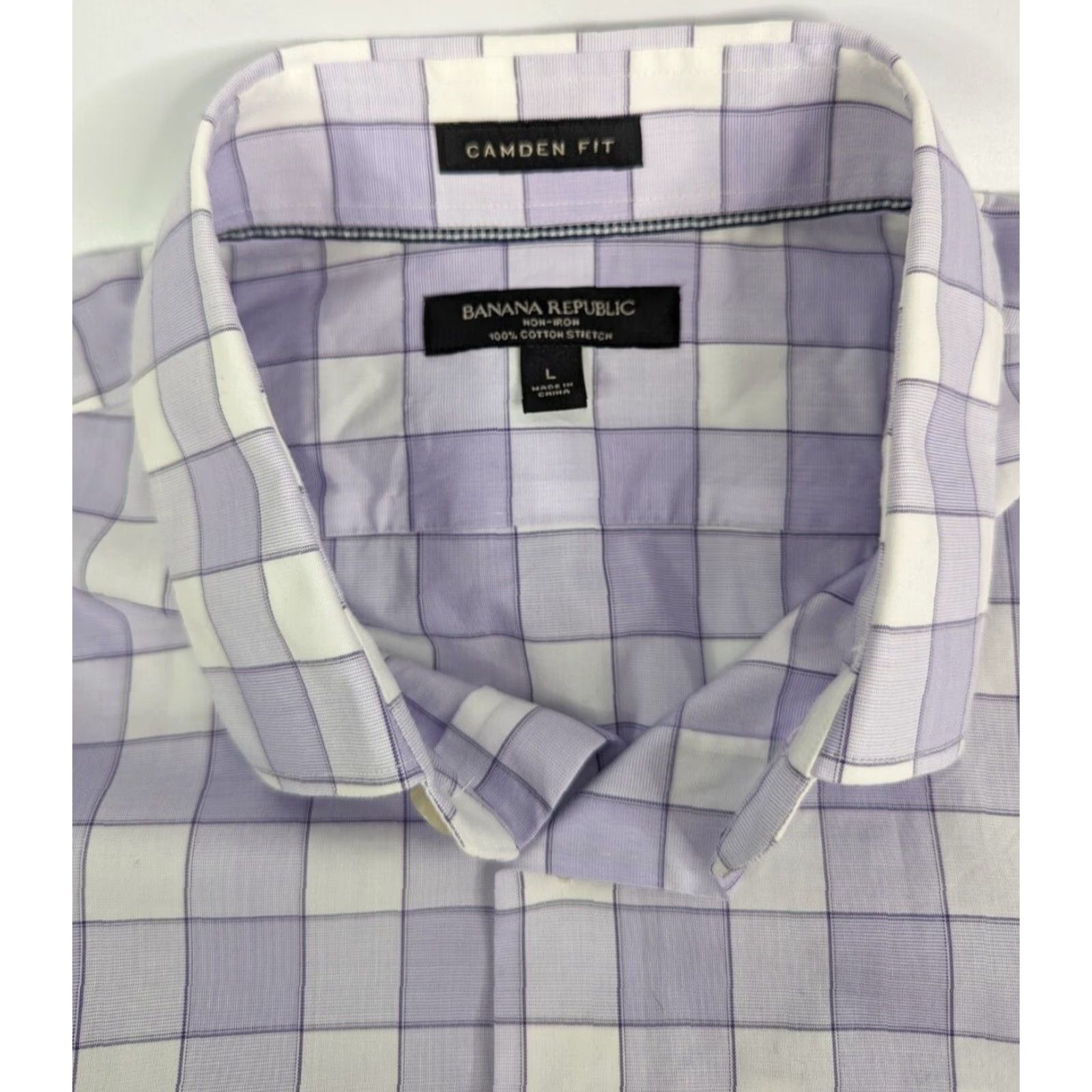 Banana Republic Banana Republic Purple Plaid Camden Fit Non-Iron Mens Large Long Sleeve Shirt Size US L / EU 52-54 / 3 - 7 Thumbnail