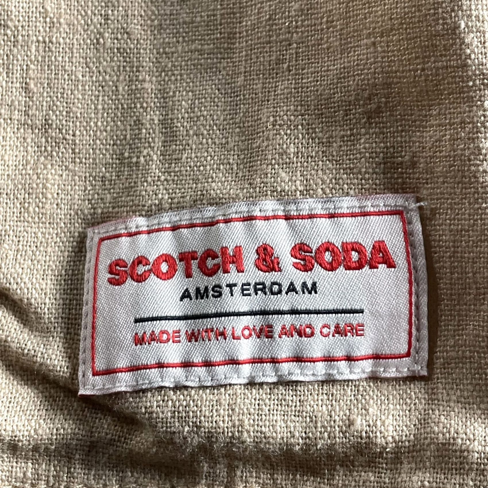 Scotch & Soda Scotch & Soda Shirt Mens Small Beige Linen Blend Short Sleeve Button Up Casual Size US S / EU 44-46 / 1 - 2 Thumbnail