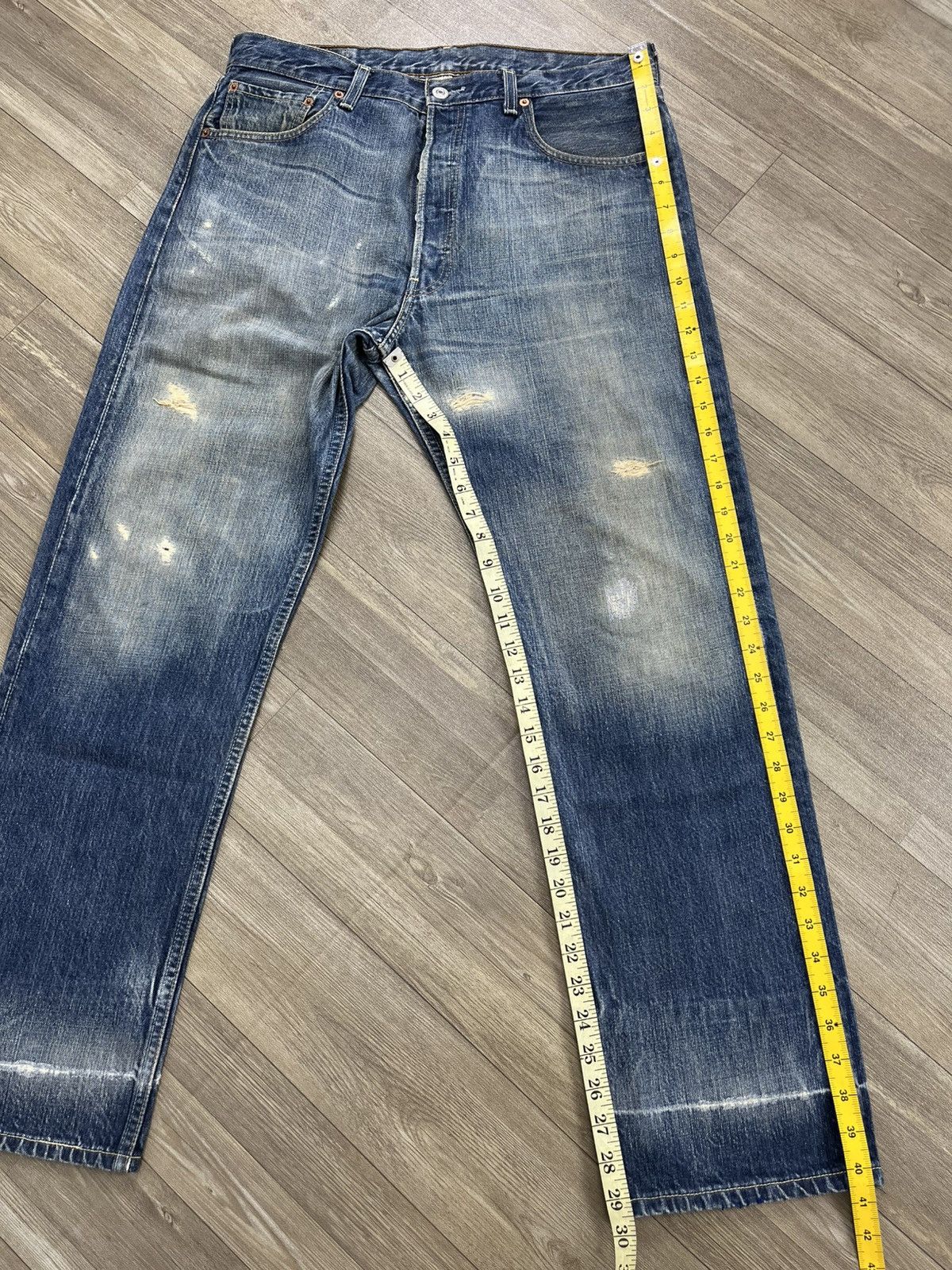 Levi's Vintage Clothing 🇹🇷1990s Vintage Levis 501 Distressed 34x30 Straight Leg Jeans Size US 34 / EU 50 - 20 Thumbnail