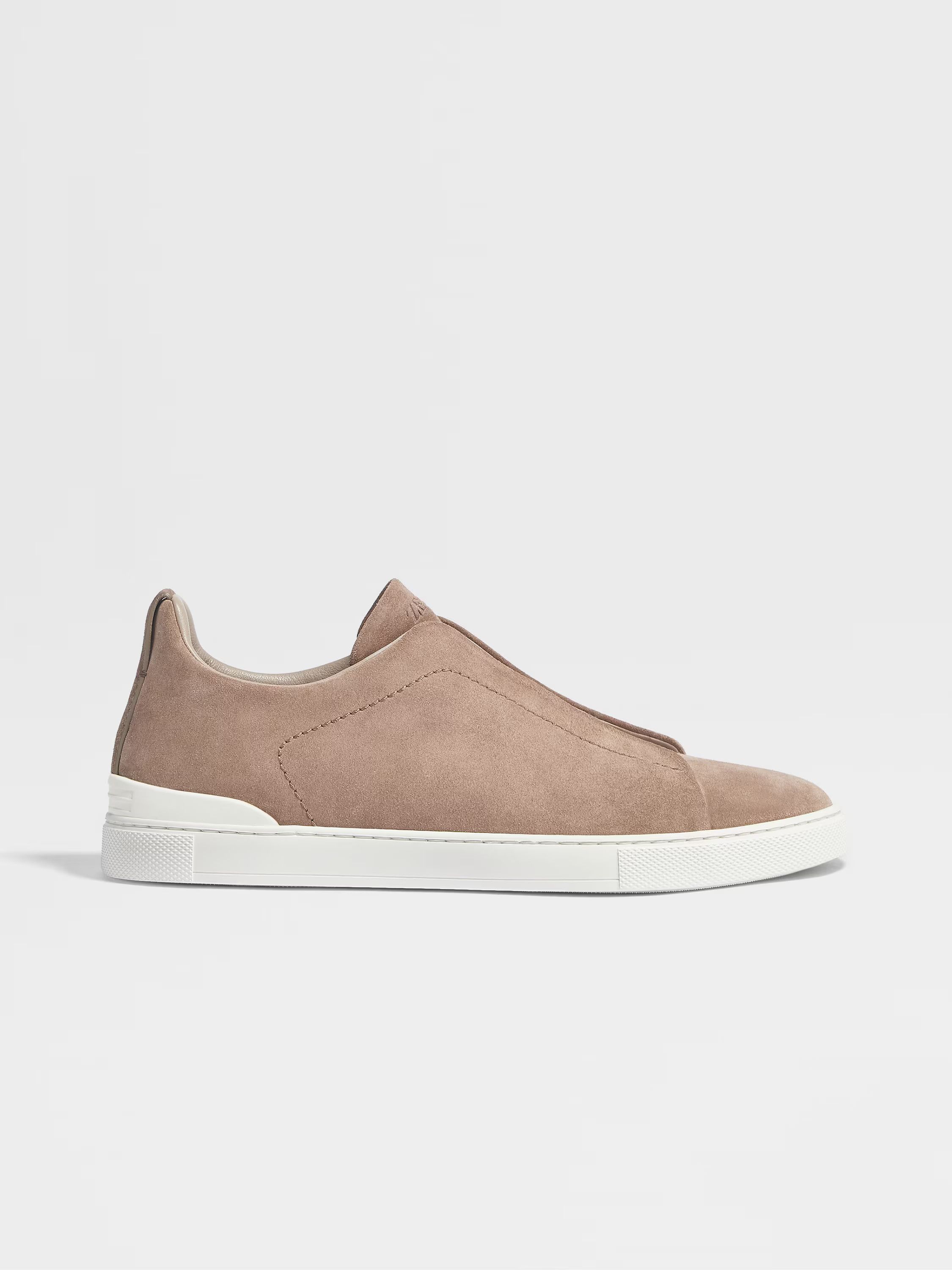 Ermenegildo Zegna o1s1rm0325 RLHSOY Triple Stitch™ Suede Sneakers in Beige Size US 10 / EU 43 - 1 Thumbnail