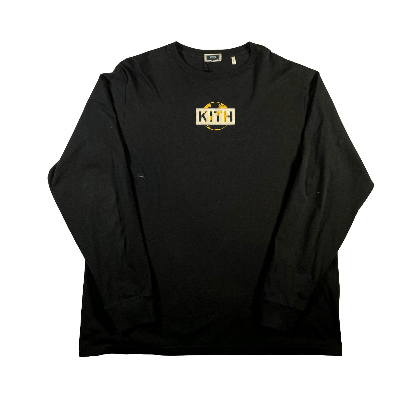 Kith Kith World Box Logo Long Sleeve Black & Yellow T-Shirt Size US XL / EU 56 / 4 - 1 Thumbnail
