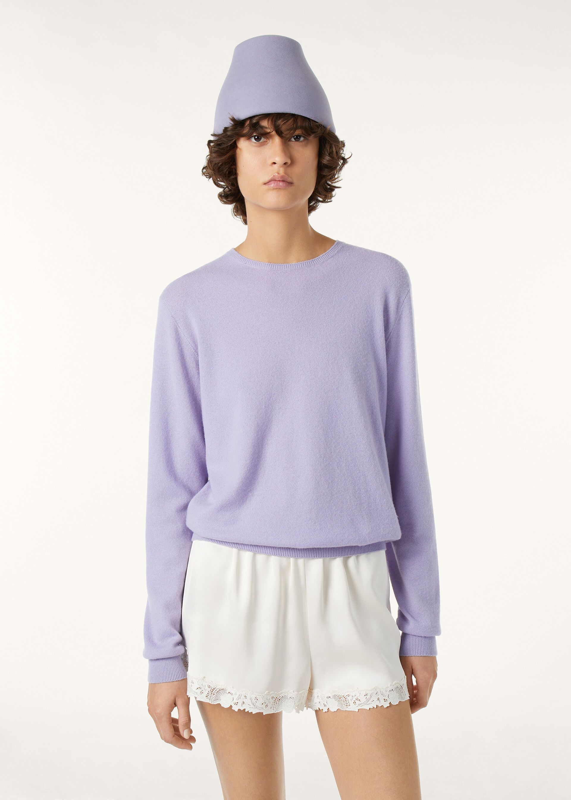 Loro Piana os11x0426 FAQ4508 Sergio Crewneck Sweater in Iced Violet Size XS / US 0-2 / IT 36-38 - 4 Thumbnail