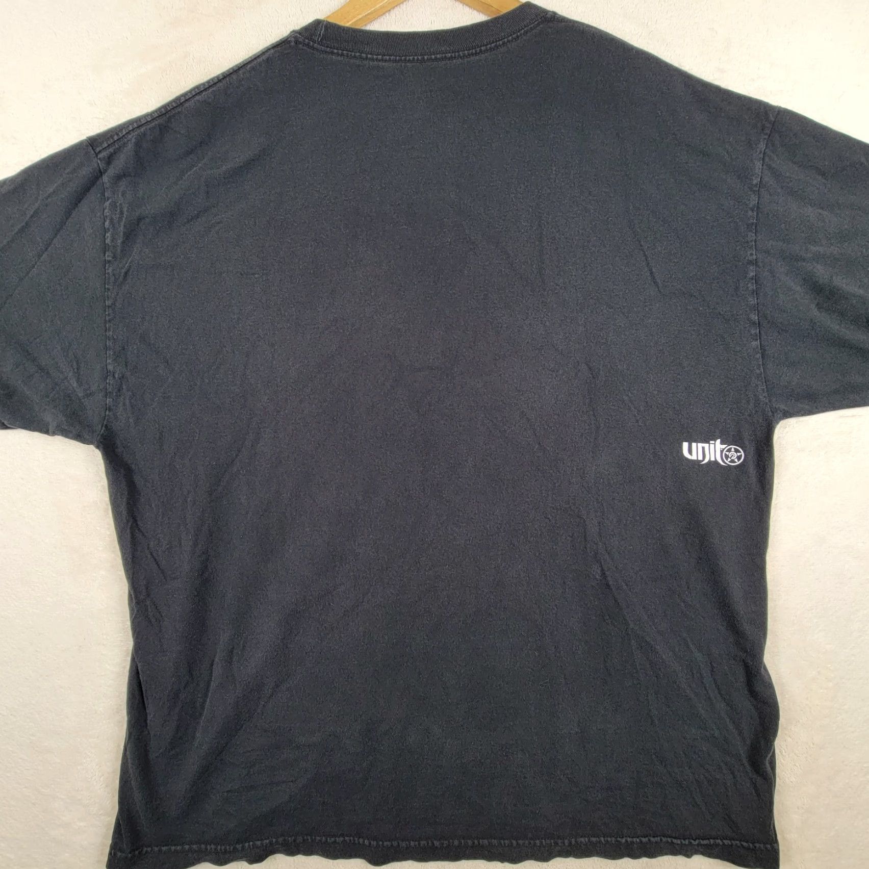 Vintage VINTAGE Retro Y2K Unit Graphic T Shirt Black 2XL Men Regular Cotton Grunge Street Wear Size US XXL / EU 58 / 5 - 3 Thumbnail