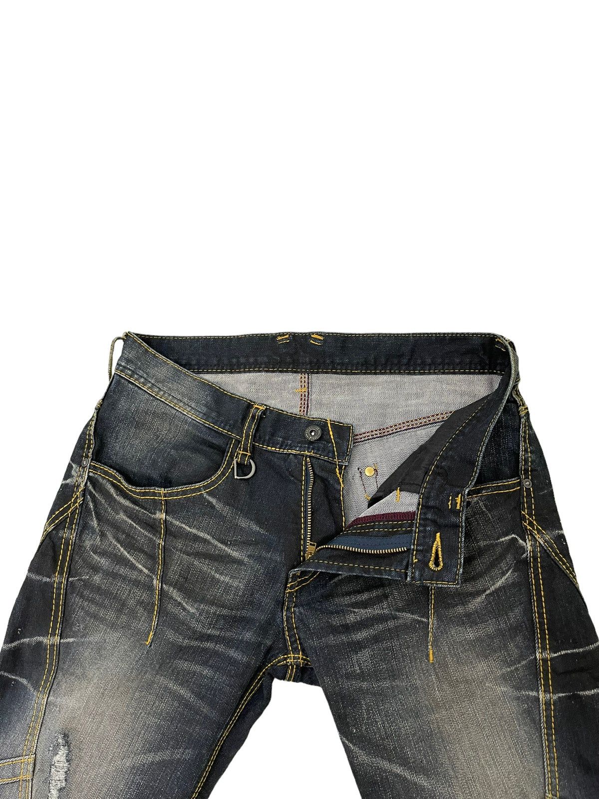 Japanese Brand Flare Jeans Hideaways Nicole Distress Low Rise Stretch 7🟦5 Size US 31 - 10 Thumbnail