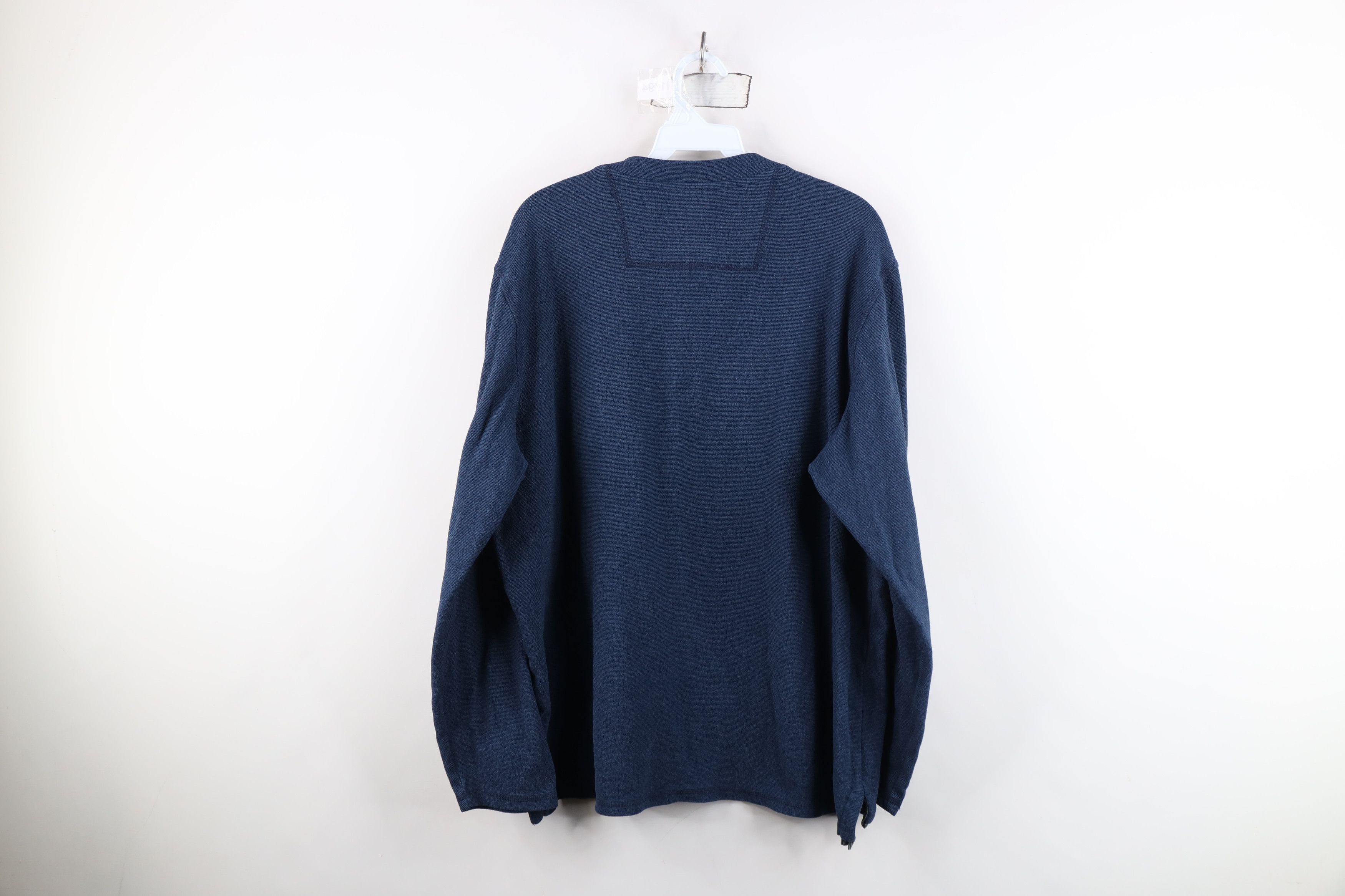 L.L. Bean Vintage LL Bean Fleece Long Sleeve Henley T-Shirt Blue Size US L / EU 52-54 / 3 - 11 Thumbnail