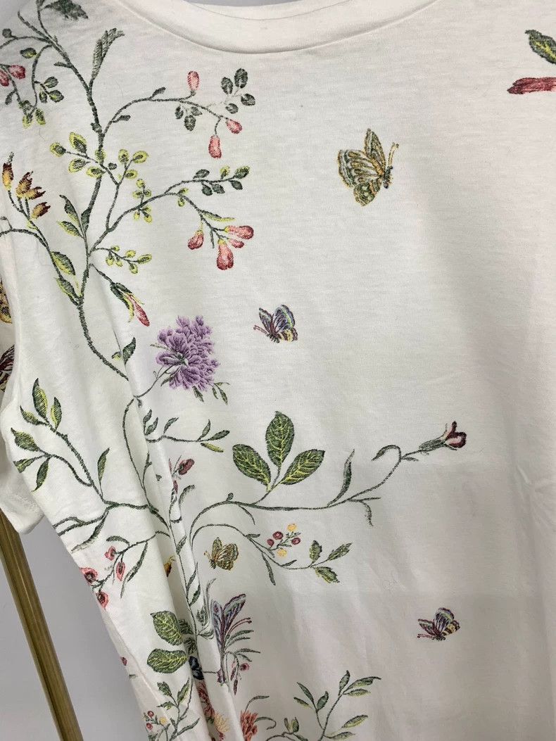 Dior Dior White plant-printed short-sleeved T-shirt Size L / US 10 / IT 46 - 2 Thumbnail