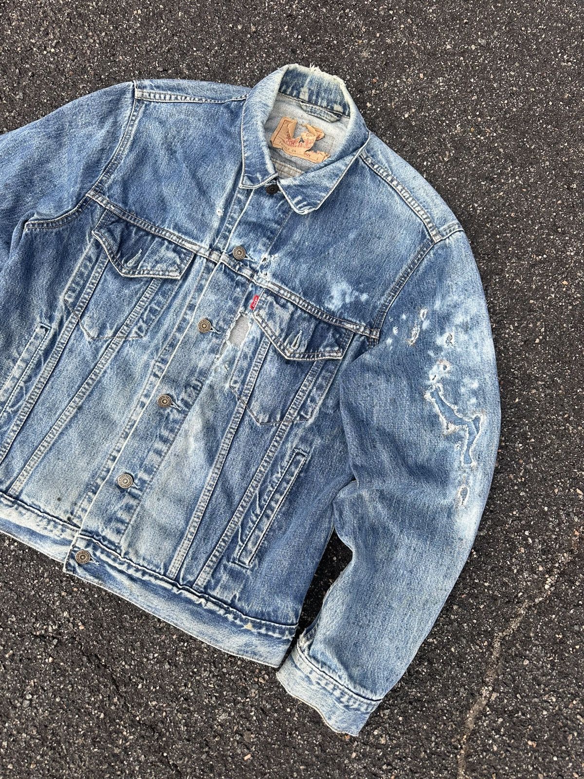 Levi's Vintage Clothing Vintage Levis Denim jacket VERY RARE!!! Jeans USA distressed Size US L / EU 52-54 / 3 - 2 Thumbnail