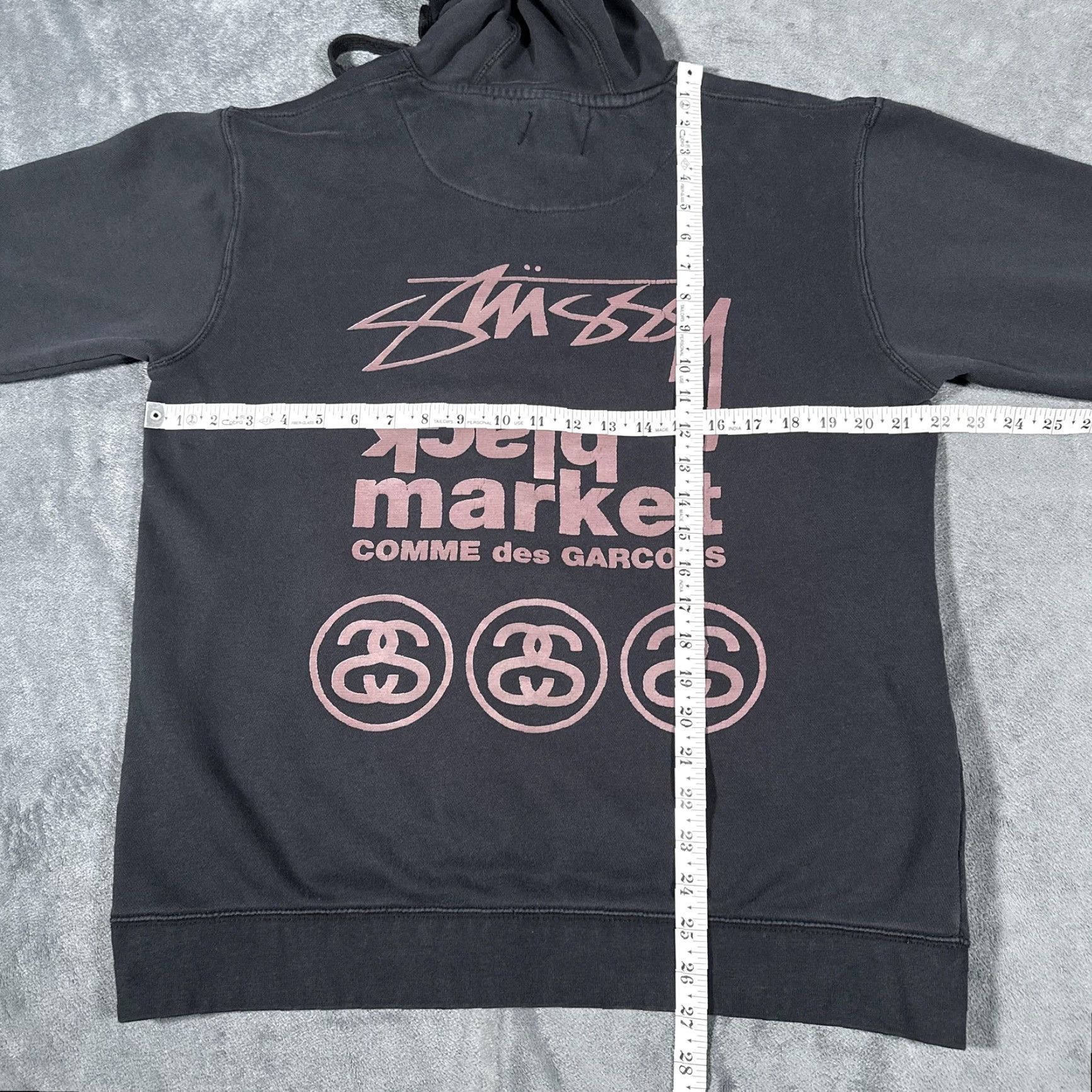 Market Stussy Hoodie Mens Medium Black Black Market COMME des GARCONS Graphic Pullover Size US M / EU 48-50 / 2 - 7 Thumbnail