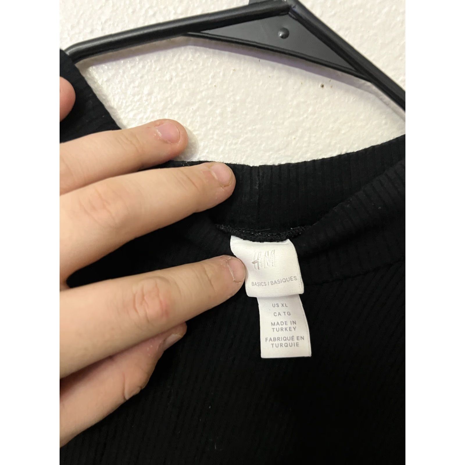 H&M VINTAGE H&M Women's Black Long Sleeve Boat Neck Top Ribbed Knit XL Suitable for Business Formal Wedding Workwear Size XL / US 12-14 / IT 48-50 - 2 Thumbnail