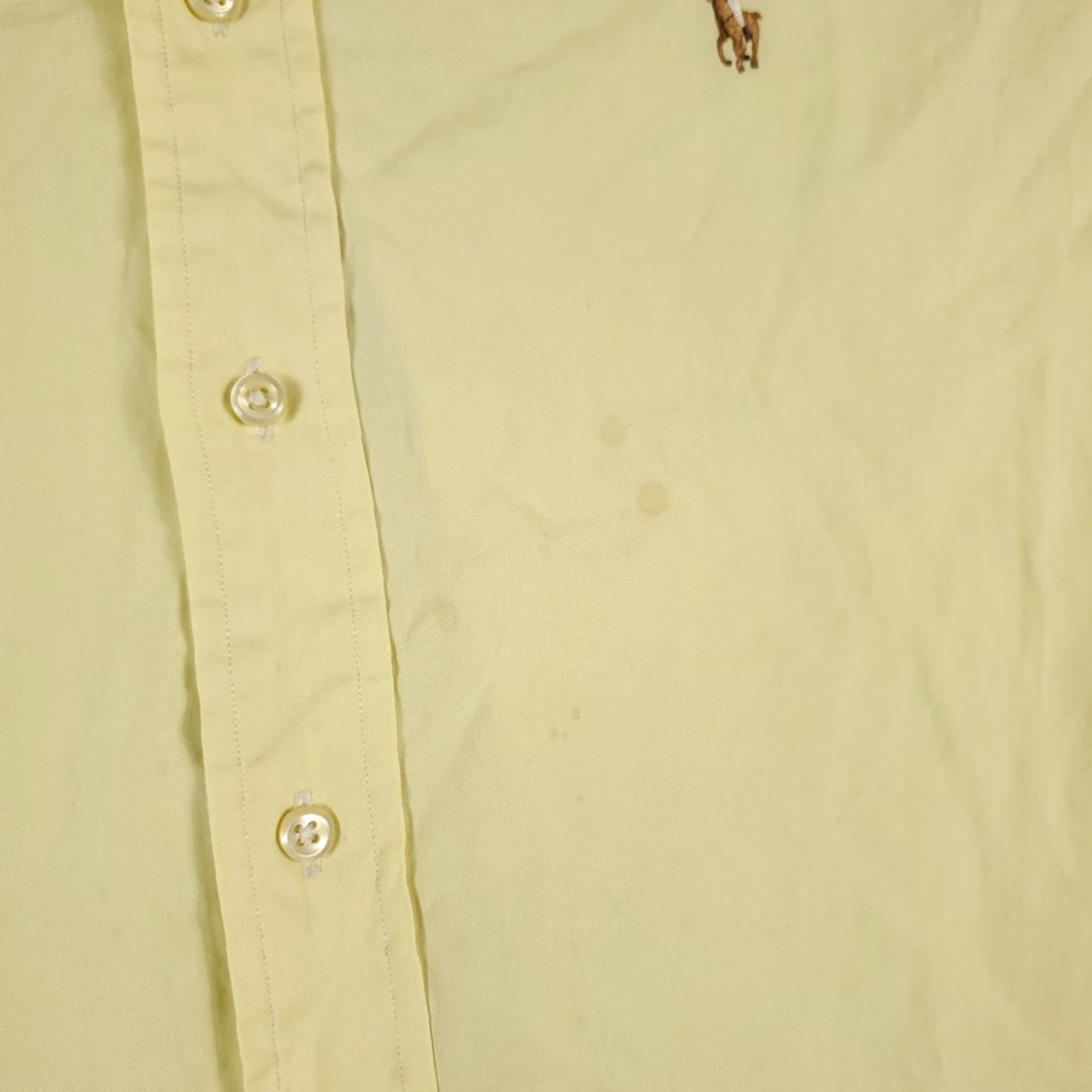 Ralph Lauren Ralph Lauren Shirt Mens 17.5 Yellow Pony Dress Button Up Long Sleeve Shirt Size 46R - 3 Thumbnail