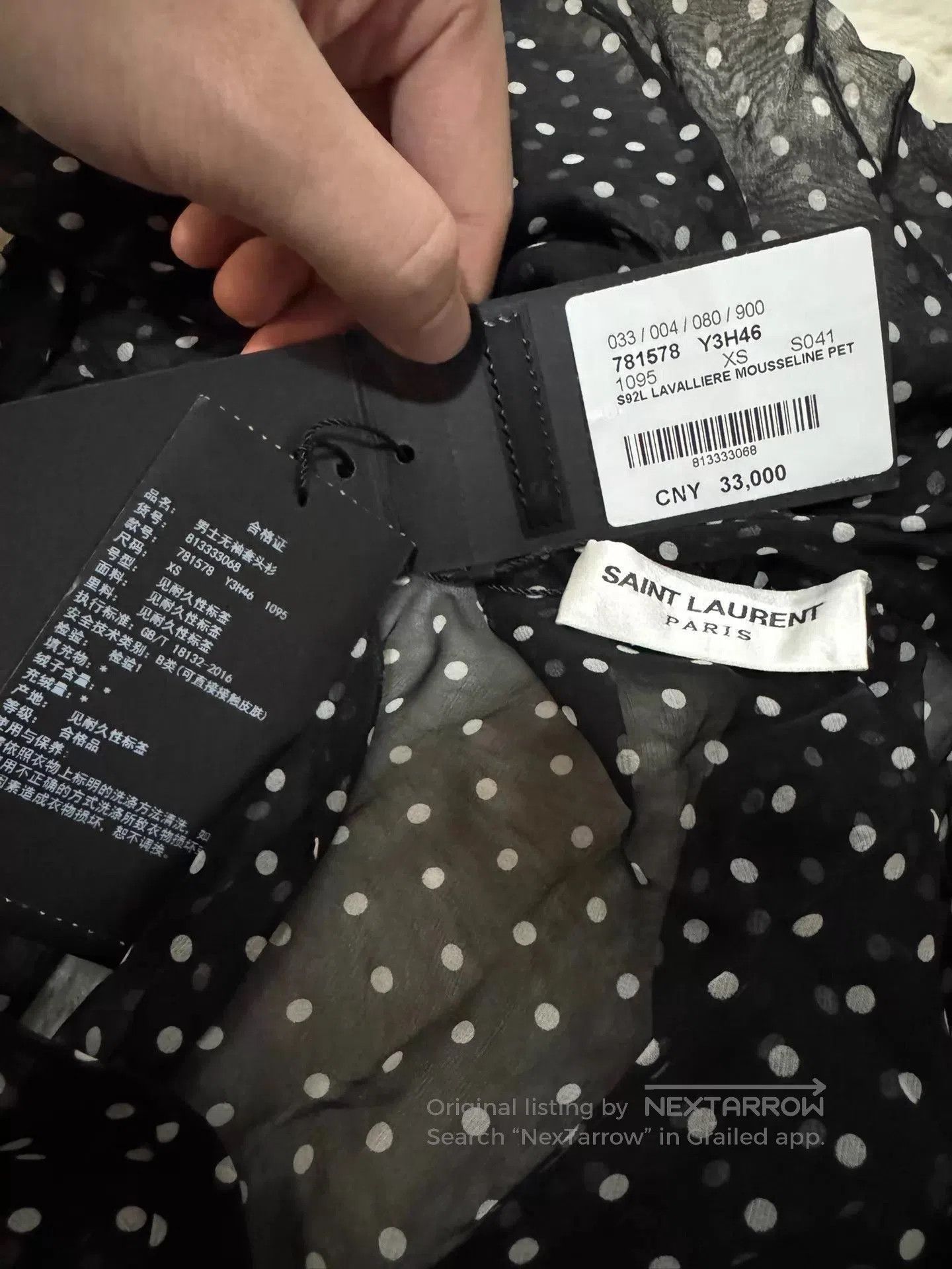 Saint Laurent Paris Black Polka Dot Sleeveless Halter Top. Size US XS / EU 42 / 0 - 7 Thumbnail