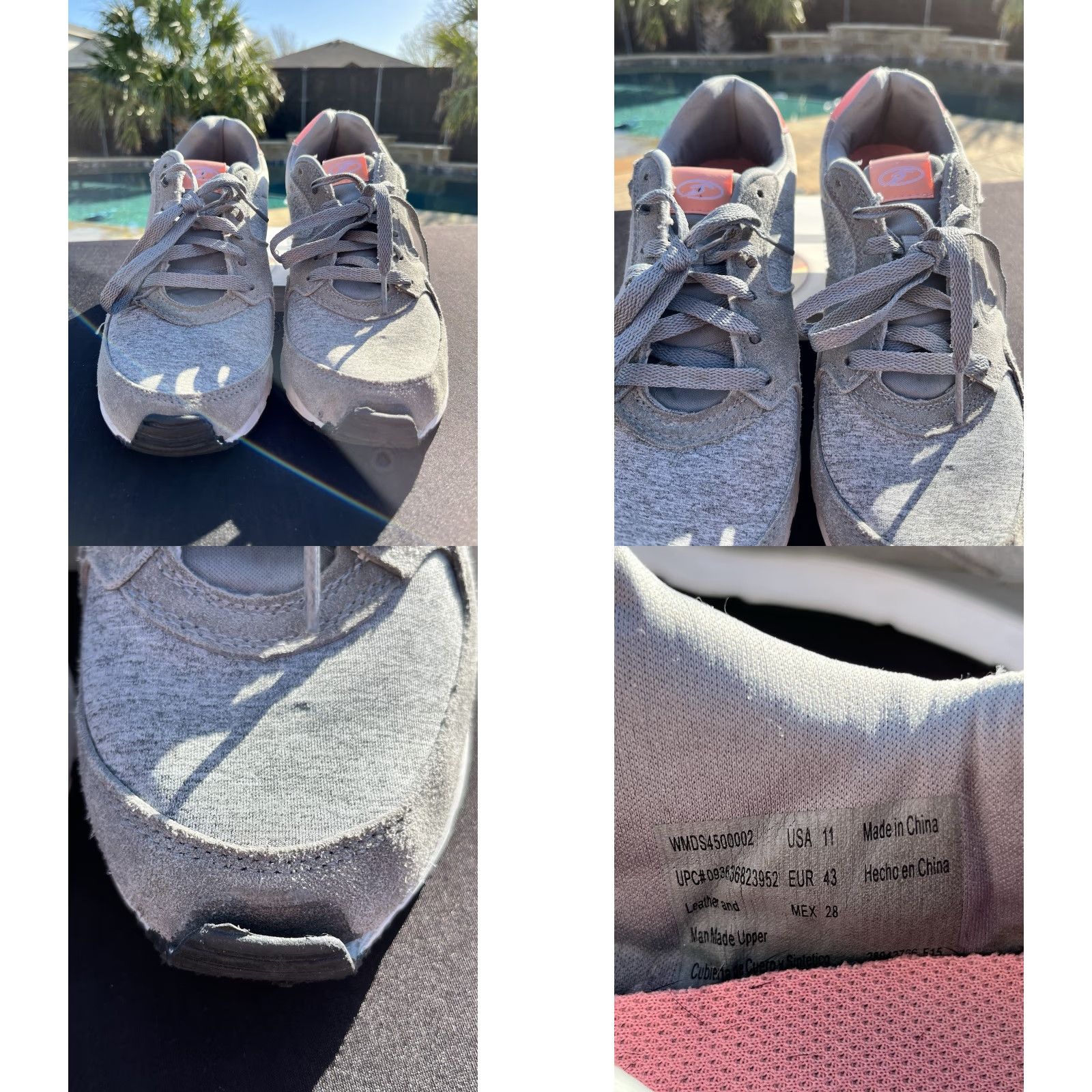 Vintage Dr. Scholl's Sneakers Gray Pink Lace Up Leather Comfort Athletic Women's Shoes Size 11 Preowned Good Size US 11 / IT 41 - 8 Thumbnail