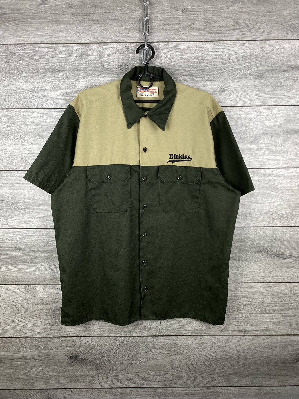 Dickies Mens Vintage Dickies Big Logo Shirt Button Up Made In USA Size US XL / EU 56 / 4 - 1 Thumbnail