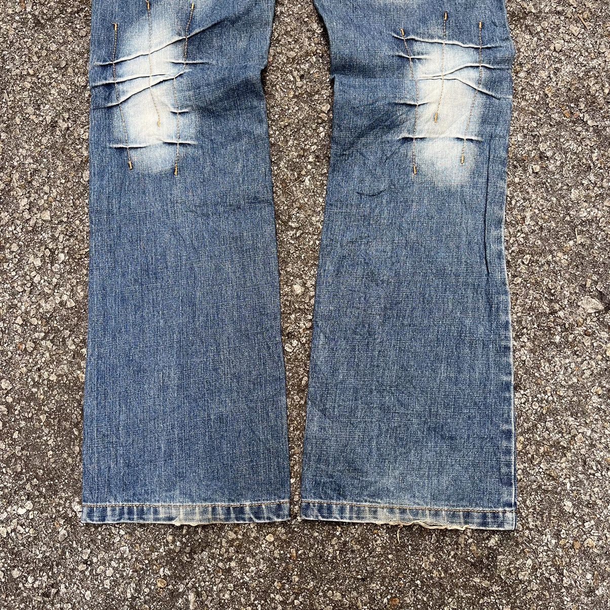 Hysteric Glamour 2000s Flare Jeans Devred Low Rise Retro Punk Denim Boot Cut Size US 30 / EU 46 - 12 Thumbnail