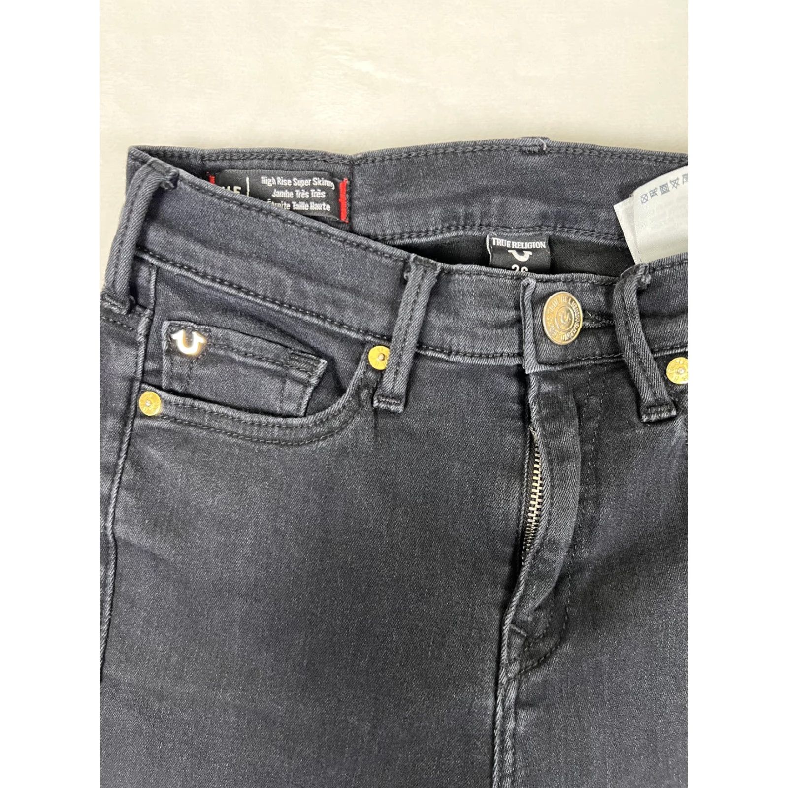 True Religion VINTAGE? No — True Religion Halle Jeans Womens 26 Blue High Rise Super Skinny Stretch Denim Jeans Size 26" / US 2 / IT 38 - 3 Thumbnail