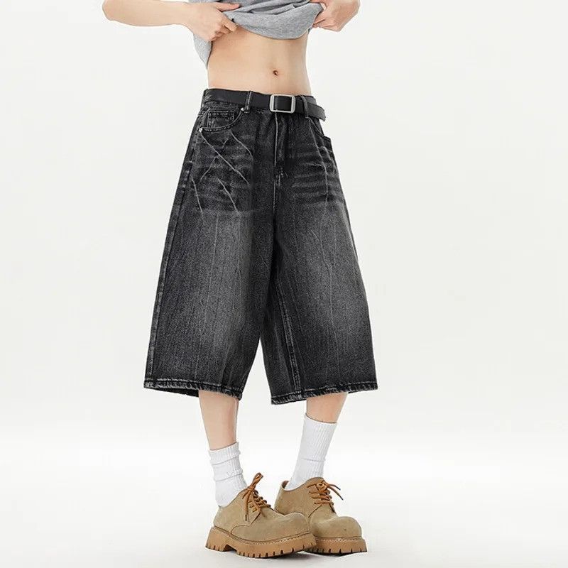 Jean Loose Fit Streetwear Denim Shorts Men Summer Size US 34 / EU 50 - 2 Thumbnail