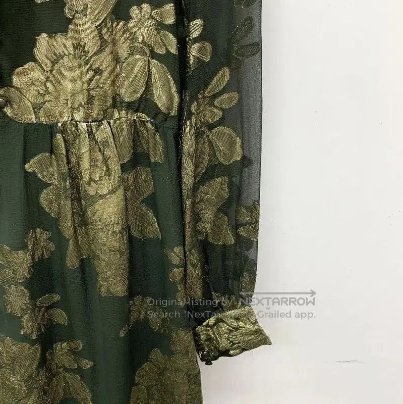 Saint Laurent Paris YSL Dark Green Silk Women's Dress . Size XS / US 0-2 / IT 36-38 - 3 Thumbnail