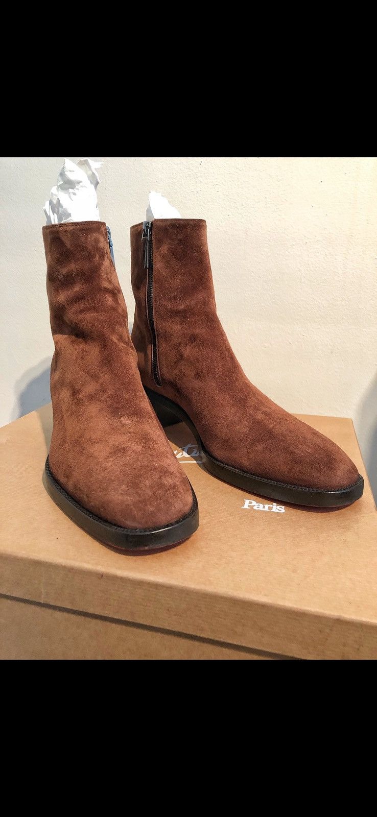 Christian Louboutin Christian Louboutin Brown Hustington Men's Suede Boot Size US 10.5 / EU 43-44 - 2 Thumbnail