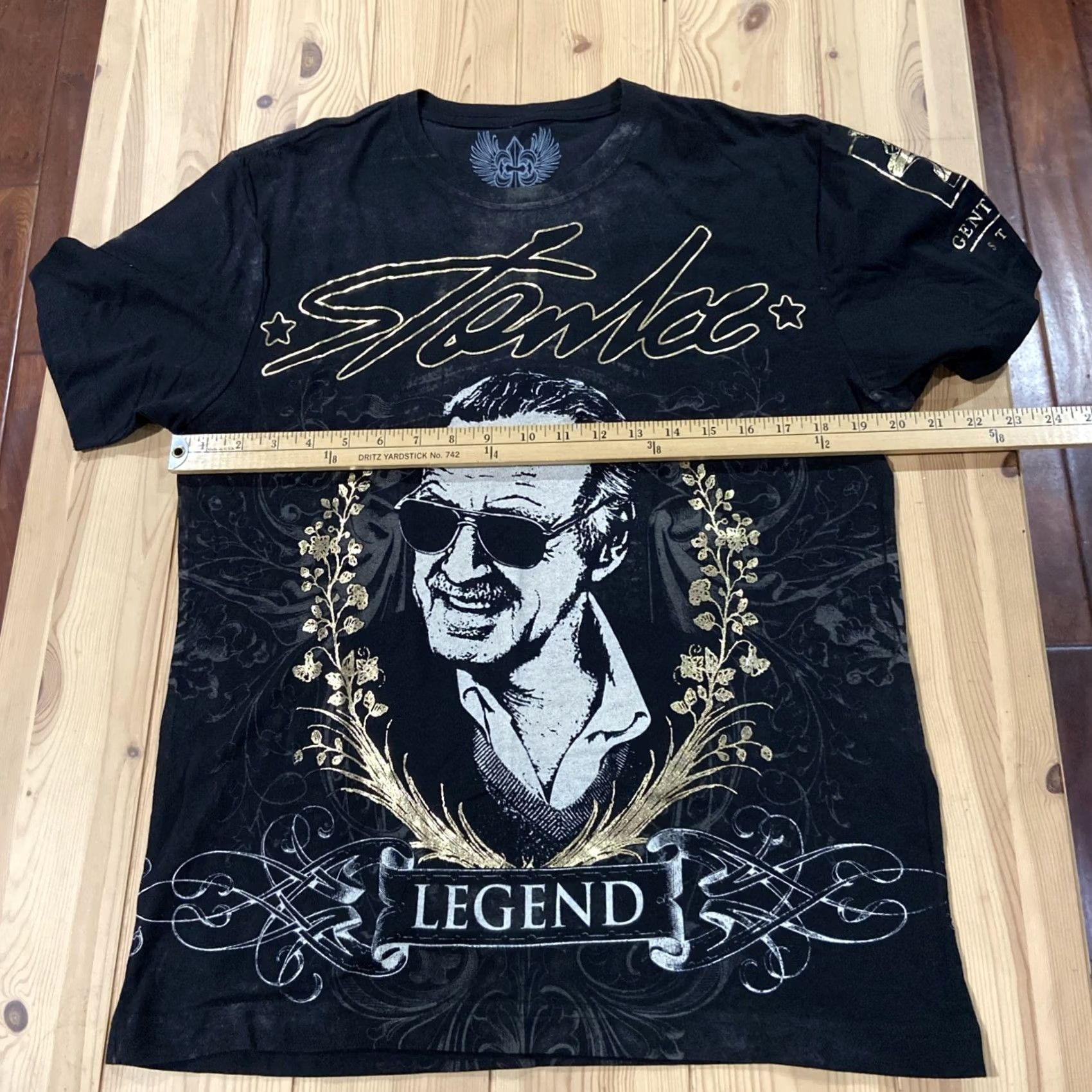 Lee Xzavier AXR T-Shirt Legen d Men M Black Cotton Crew Neck Short Sleeve Relaxed Fit Legend Metal Stan Lee G Size US M / EU 48-50 / 2 - 6 Thumbnail