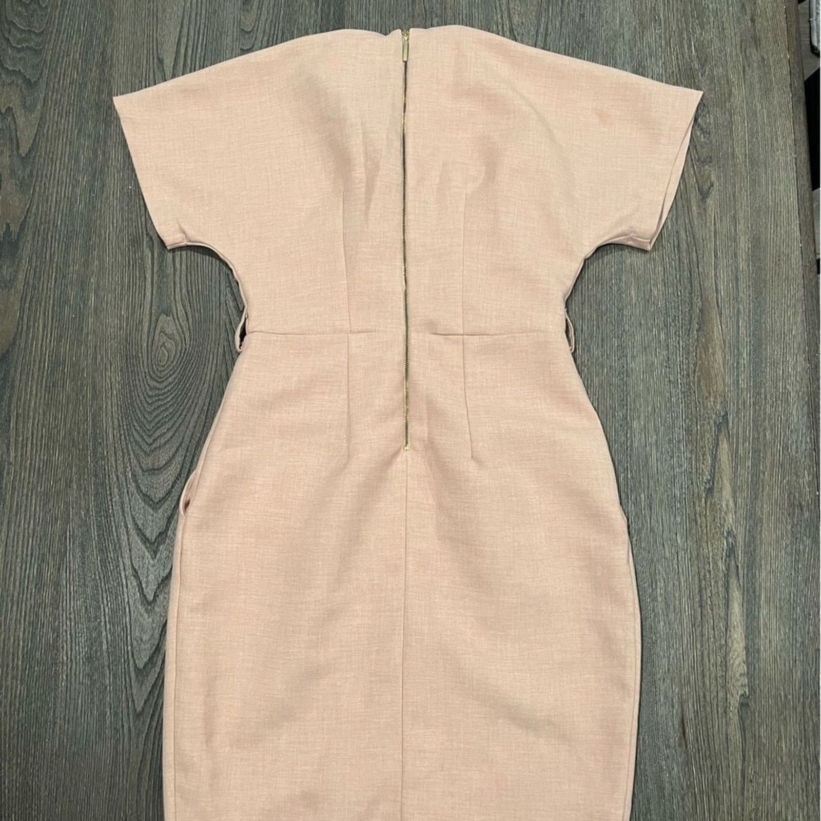 Closet London Closet London Peach Beige Short Dolman Sleeve Midi Dress 6 Size M / US 6-8 / IT 42-44 - 10 Thumbnail