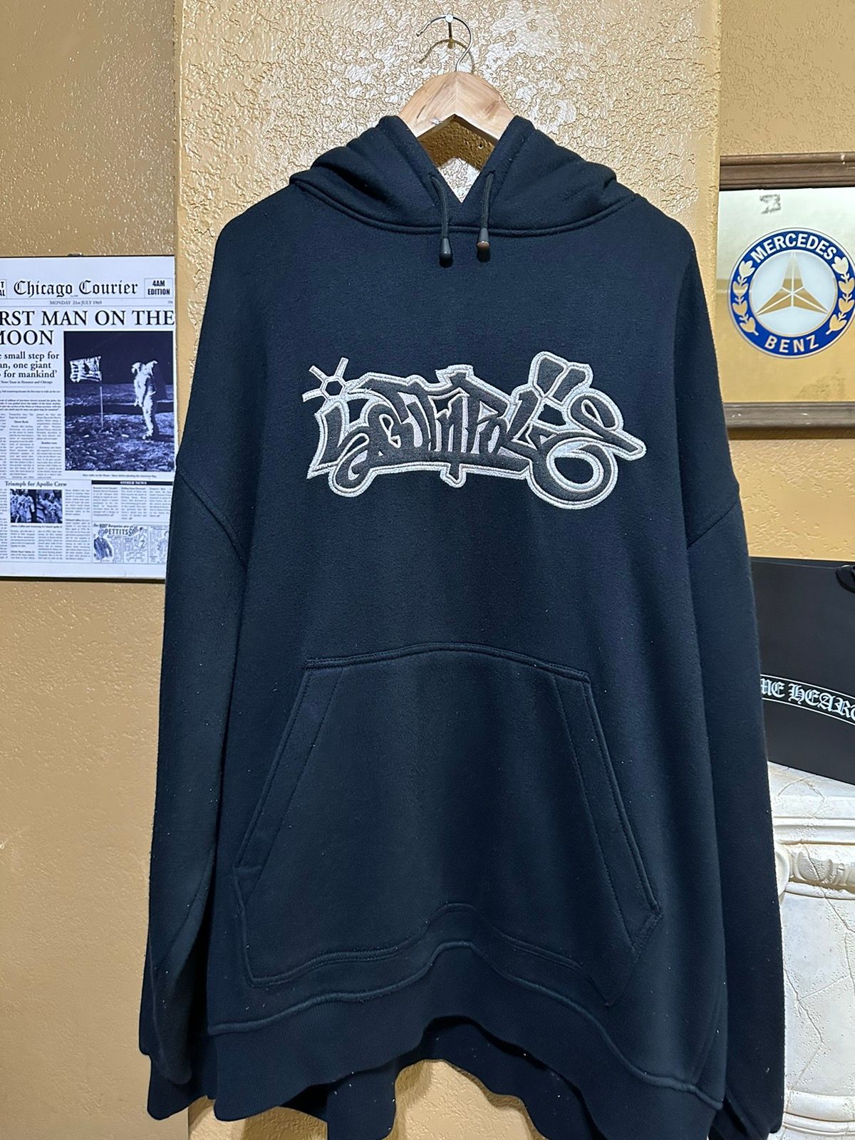 Pre-owned Southpole X Vintage Crazy Y2k Southpole Graffiti Hoodie Essential Skate In Black