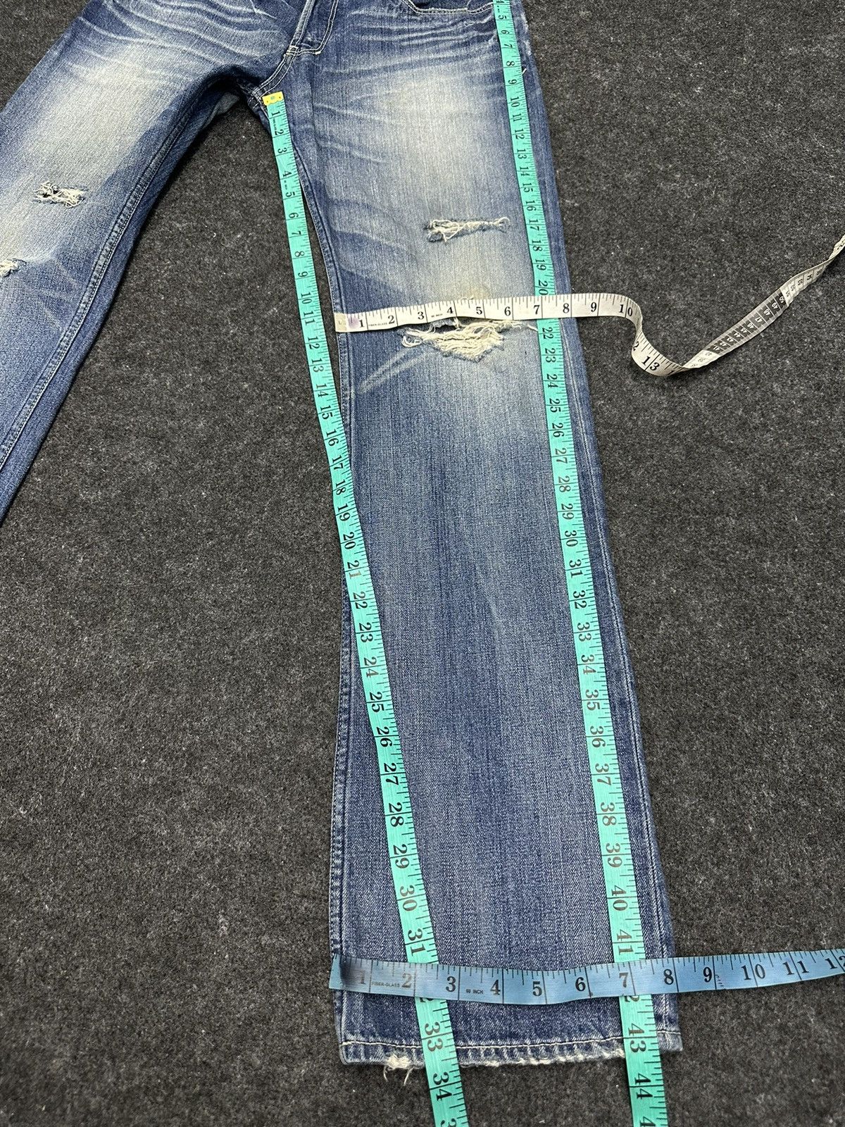 BUFFALO BOBS × Japan Blue × KOJIMA GENES Japan Blue Faded Washed Distressed Denim F57 Size US 31 - 10 Thumbnail
