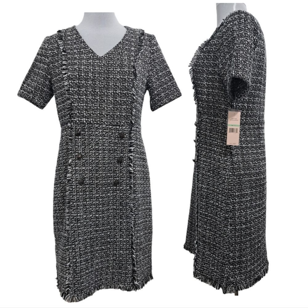 Other Nanette Lepore Boucle Double Breasted Sheath Mini Dress Blac Size M / US 6-8 / IT 42-44 - 2 Thumbnail