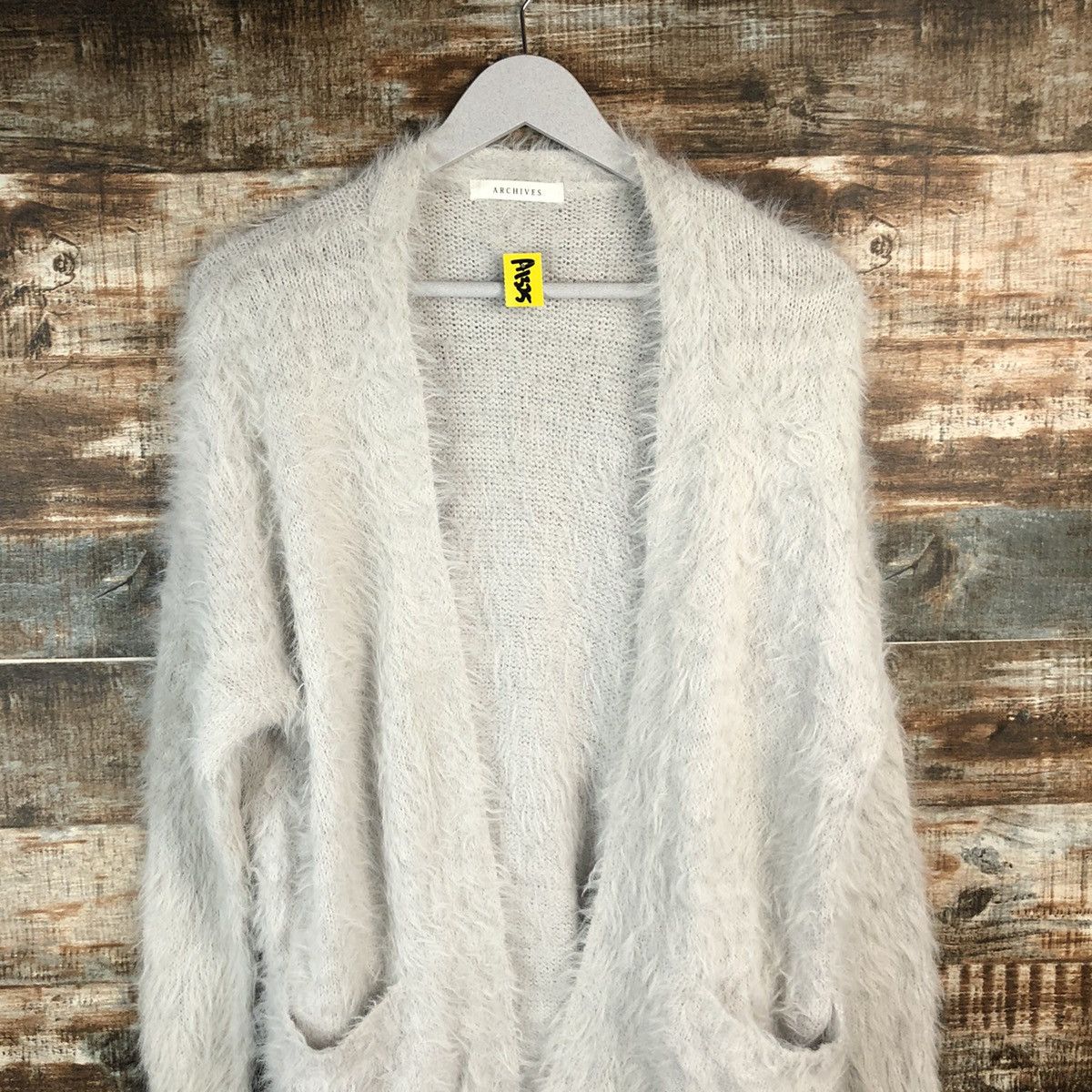 Homespun Knitwear Archives Grey fur mohair shaggy Cardigan Knitwear #A1325 Size M / US 6-8 / IT 42-44 - 5 Thumbnail