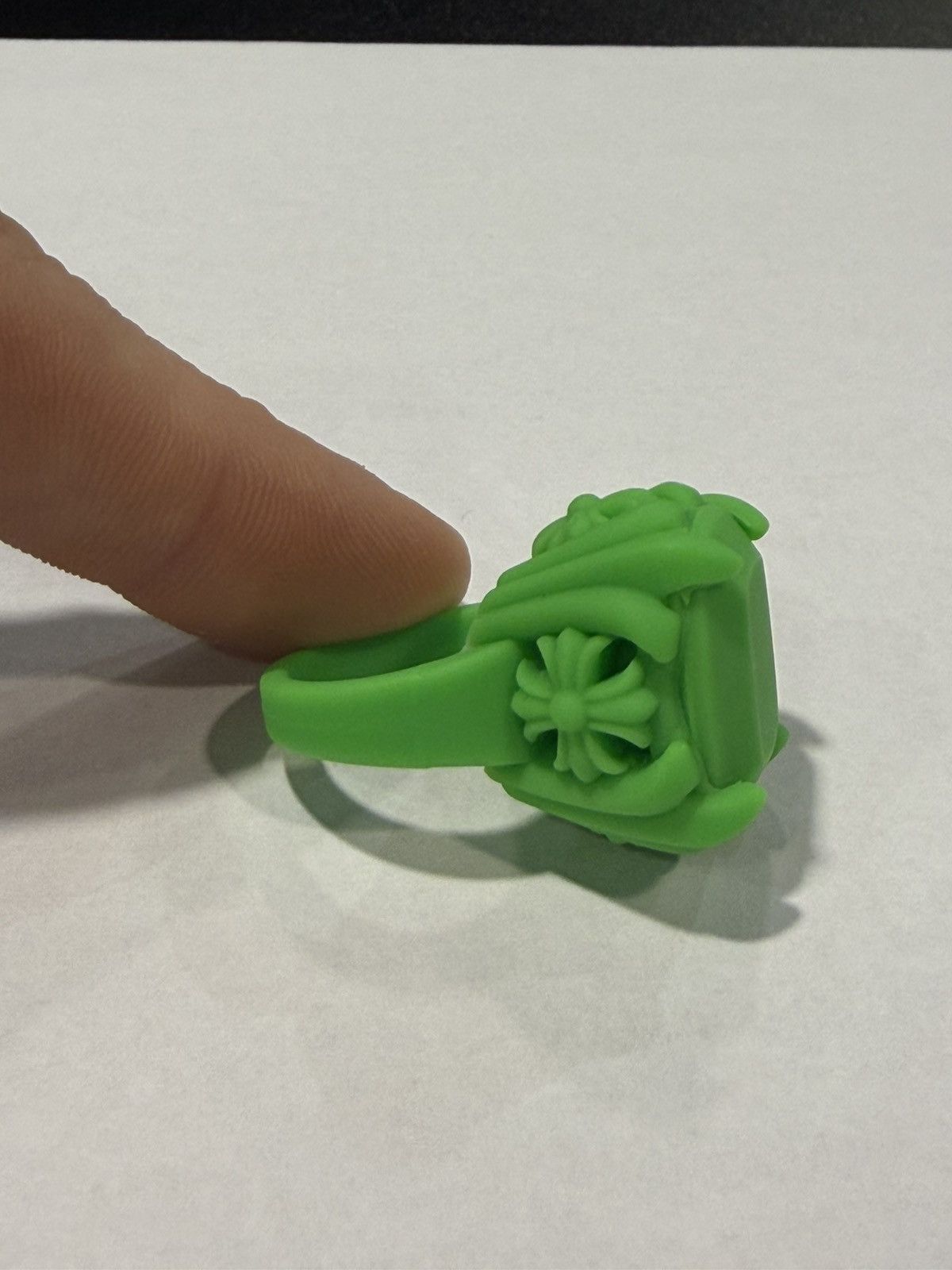 Chrome Hearts Chrome Hearts Silicone Ring Green Gem Size ONE SIZE - 2 Thumbnail