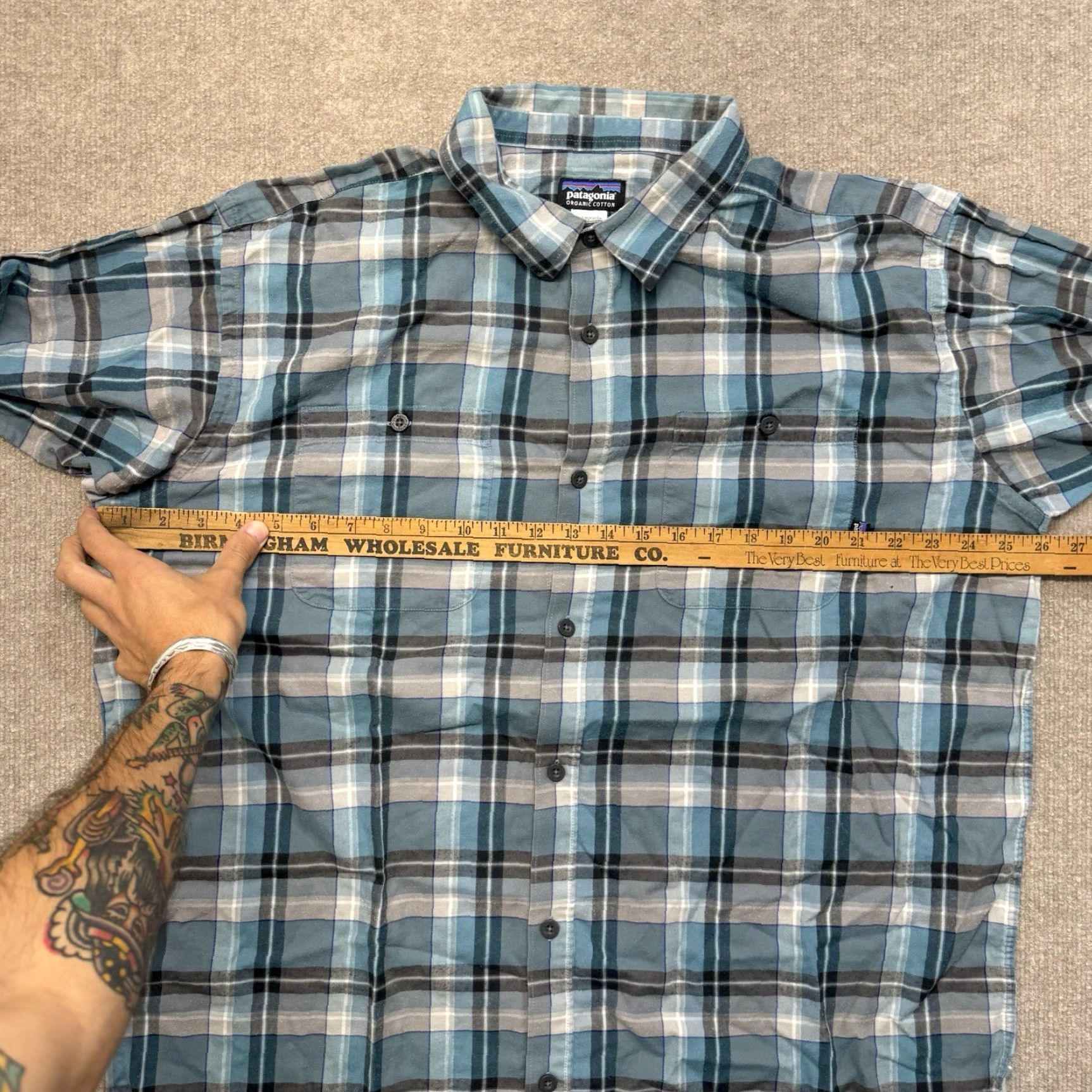 Patagonia Patagonia Shirt Mens XL Flannel Button-Up Plaid Blue White Organic Cotton Chore Size US XL / EU 56 / 4 - 7 Thumbnail