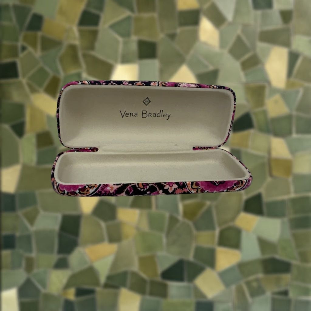 Vera Bradley Vera Bradley Raspberry Medallion Hardshell Glasses Case Eyeglasses Cover Clutch Unisex Adults Small Raspberry Paisley Vintage No Size ONE SIZE - 1 Thumbnail