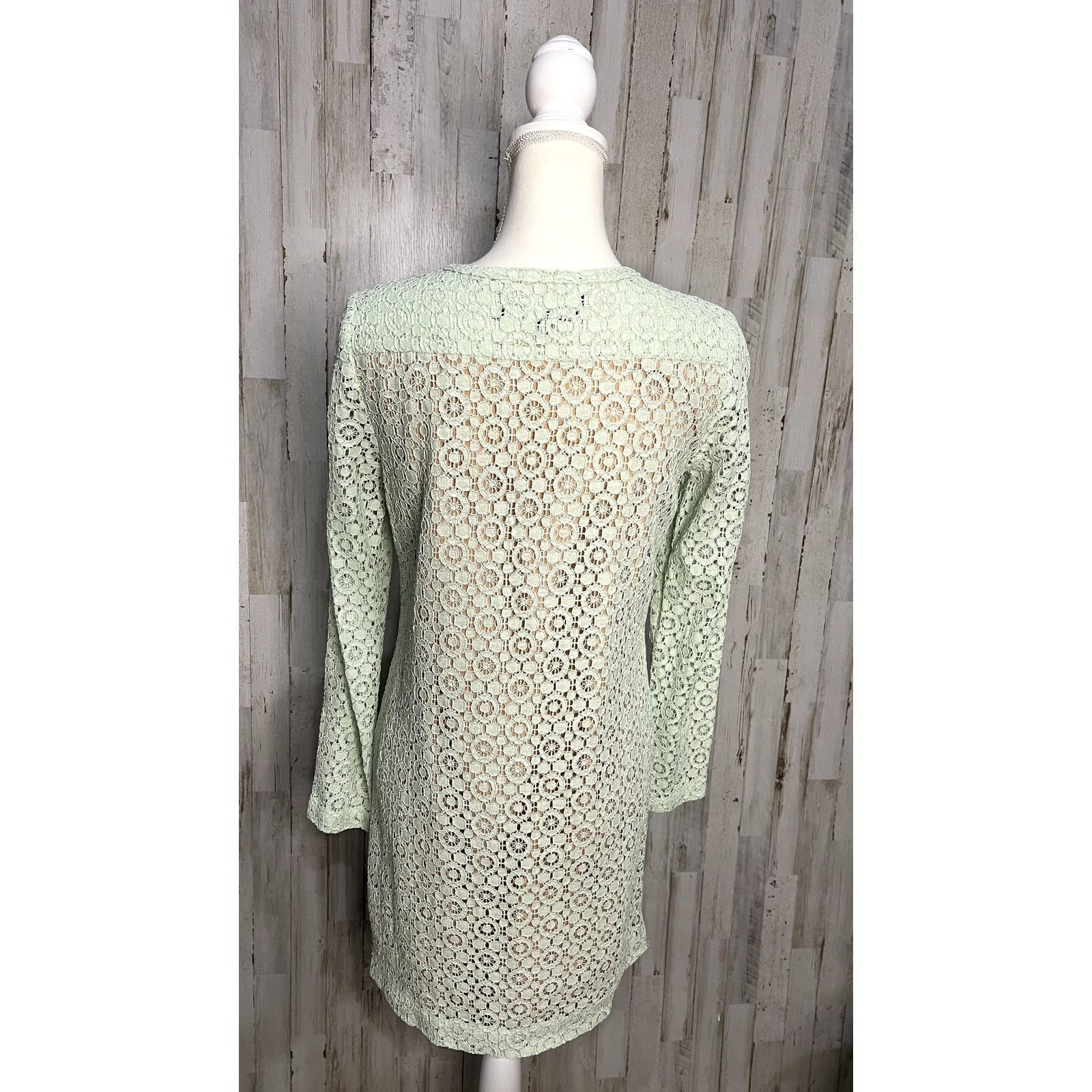 Victoria Beckham Victoria Beckham Small Green Lace Shift Dress Size S / US 4 / IT 40 - 4 Thumbnail