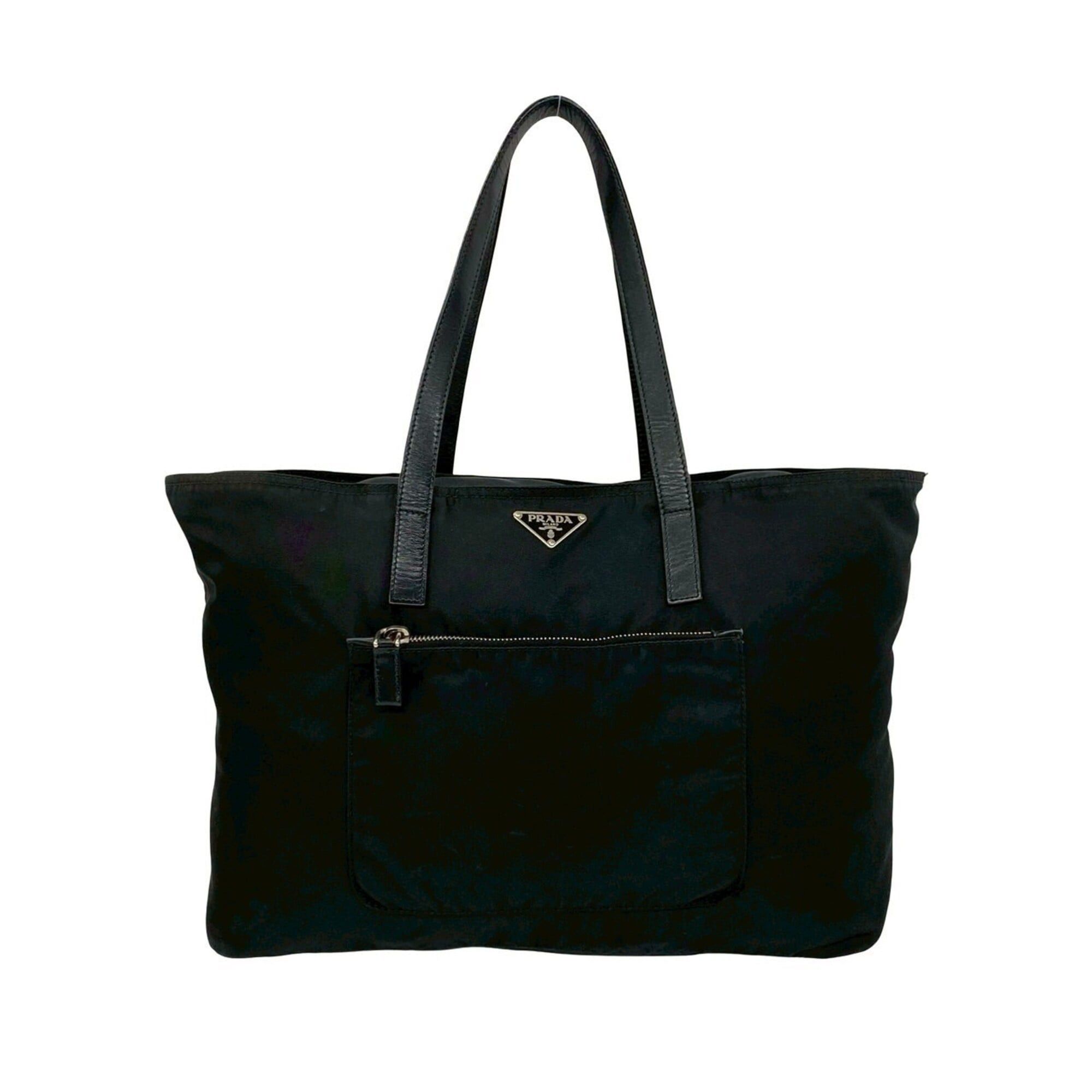 Prada Prada Handbag BN1134 Triangle Nylon Leather Beads NERO Black 