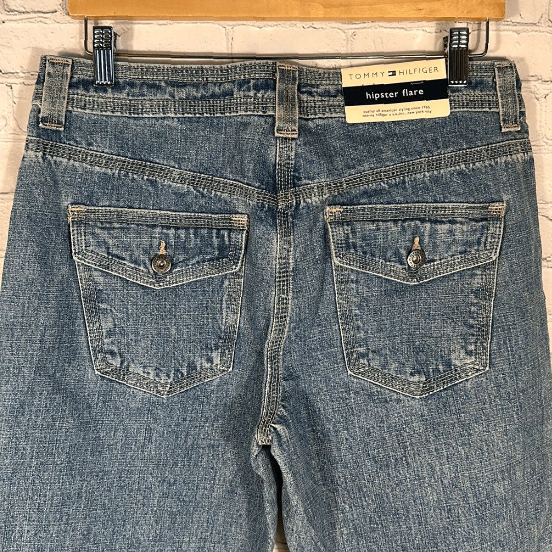 Tommy Hilfiger VINTAGE Tommy Hilfiger Hipster Jeans Flare Wide-Leg 2002 Women 10 Blue Tags NEW Size 32" / US 10 / IT 46 - 6 Thumbnail