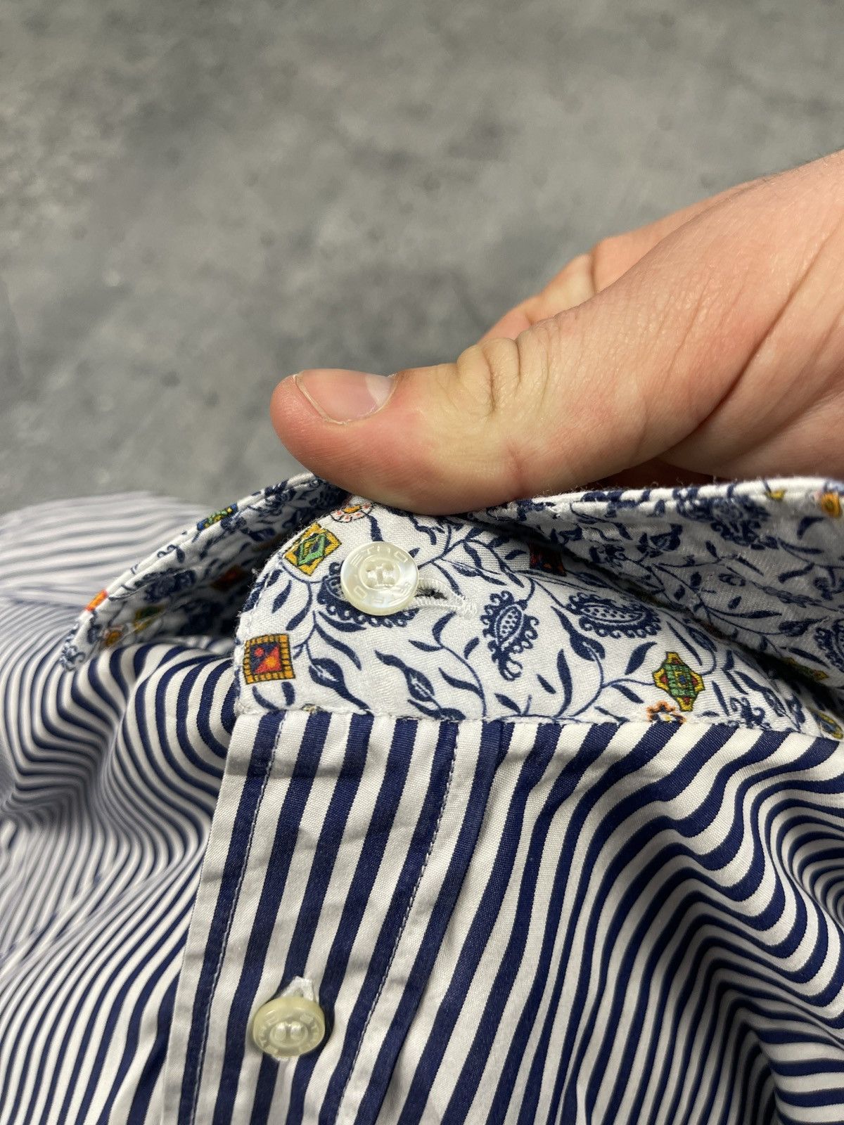 Etro × Vintage Etro Paisley Striped Longsleeve Shirt Button Up Size 40 Size US M / EU 48-50 / 2 - 6 Thumbnail