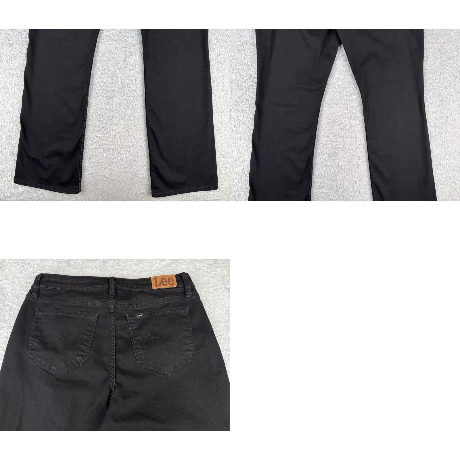 Lee Lee Jeans Black Denim Bootcut Womens 12 Regular Fit Mid Rise 31x32 Cotton Blend 5-Pocket Zipper Button Distressed Rock Style Mens? Size 34" / US 12 / IT 48 - 10 Thumbnail