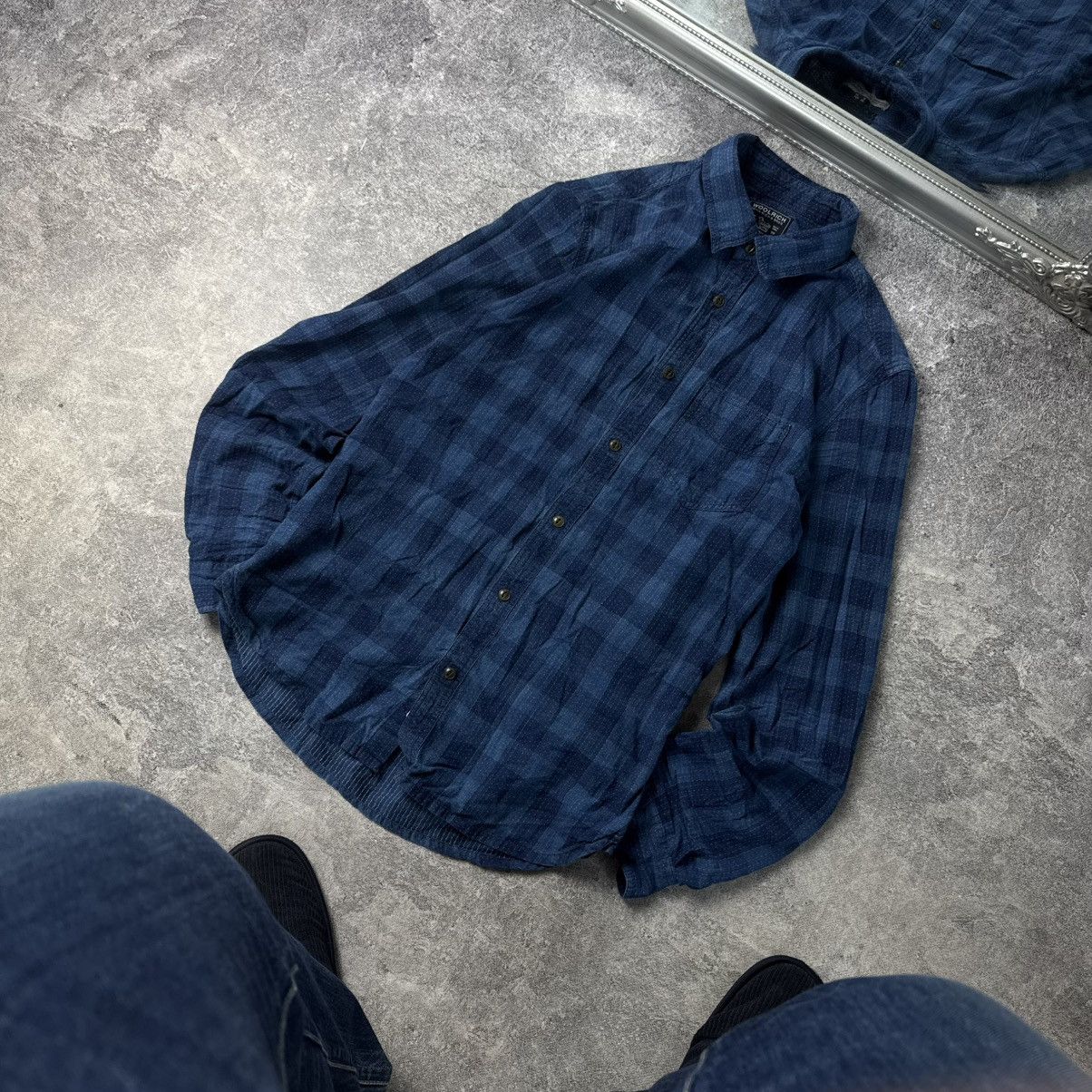 Woolrich Woolen Mills Woolrich Blue Check Flannel Shirt / Vintage 90s Gorpcore Size US XS / EU 42 / 0 - 1 Thumbnail
