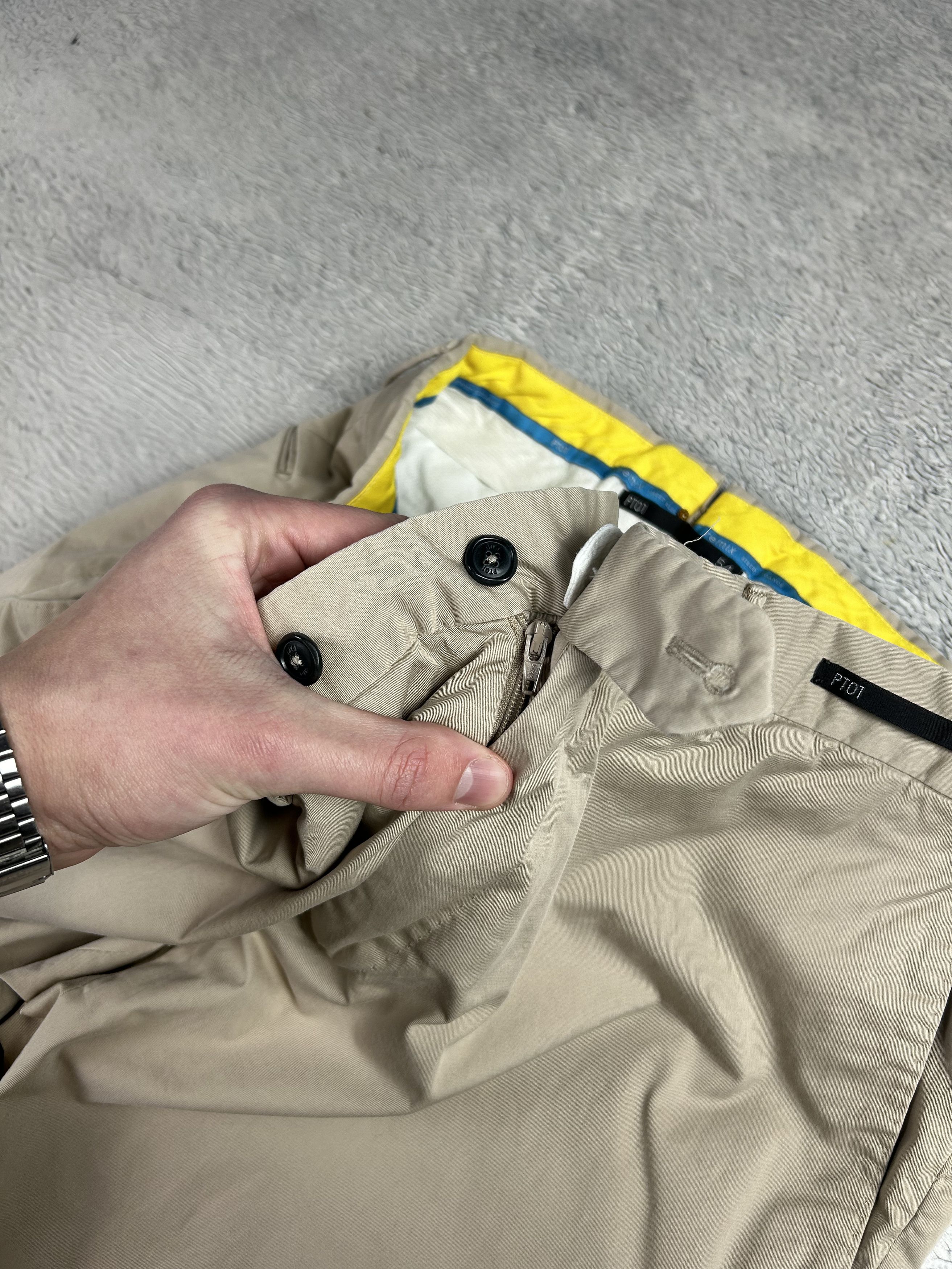Designer × PT Torino PT01 Pantaloni Torino Pants Stretch Graven Fit Beige Y2K Size US 38 / EU 54 - 10 Thumbnail