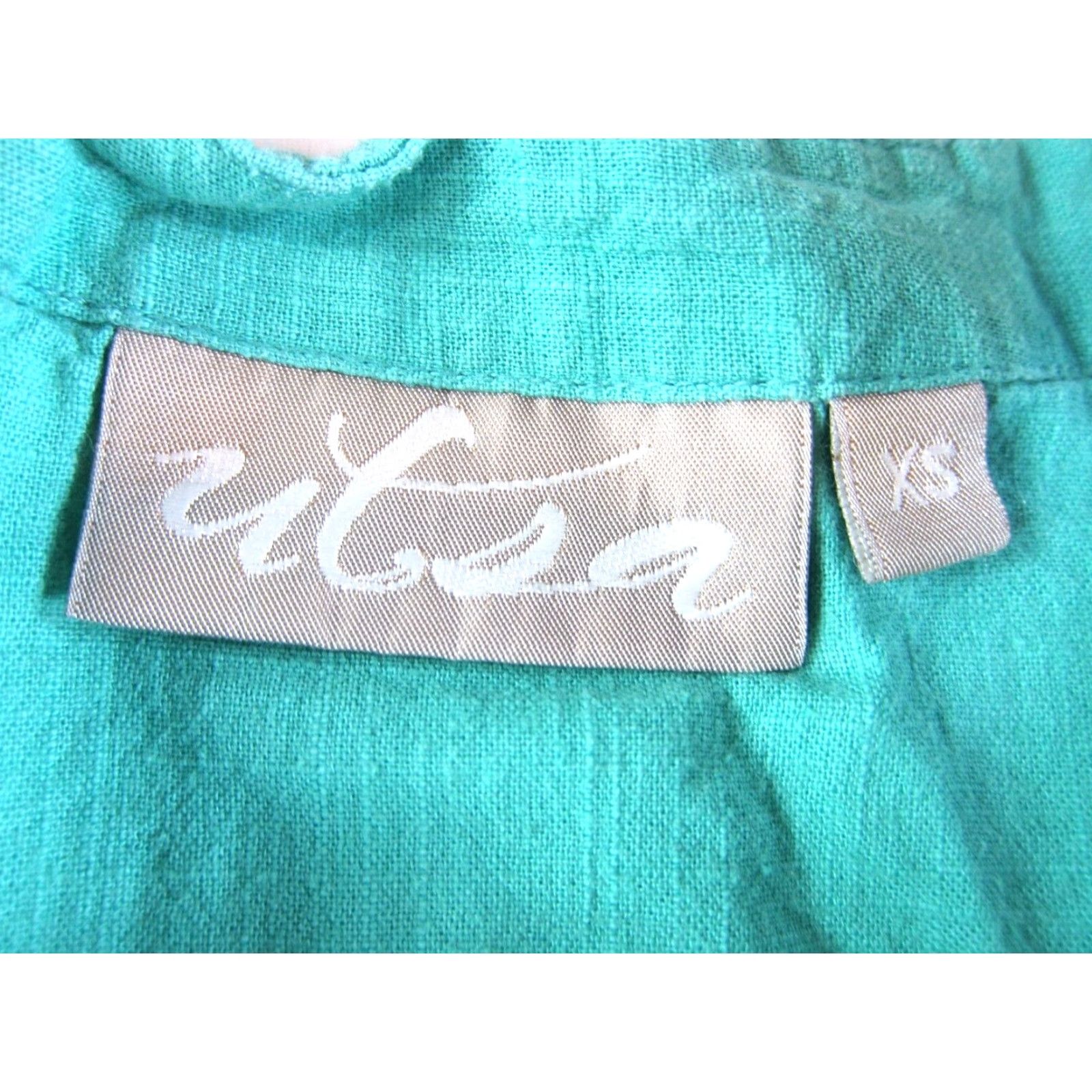 Vintage Utsa Maxi Floral Embroidered 100% Cotton Sleeveless Sheath XS Blue Green Women Dress Size XS / US 0-2 / IT 36-38 - 3 Thumbnail