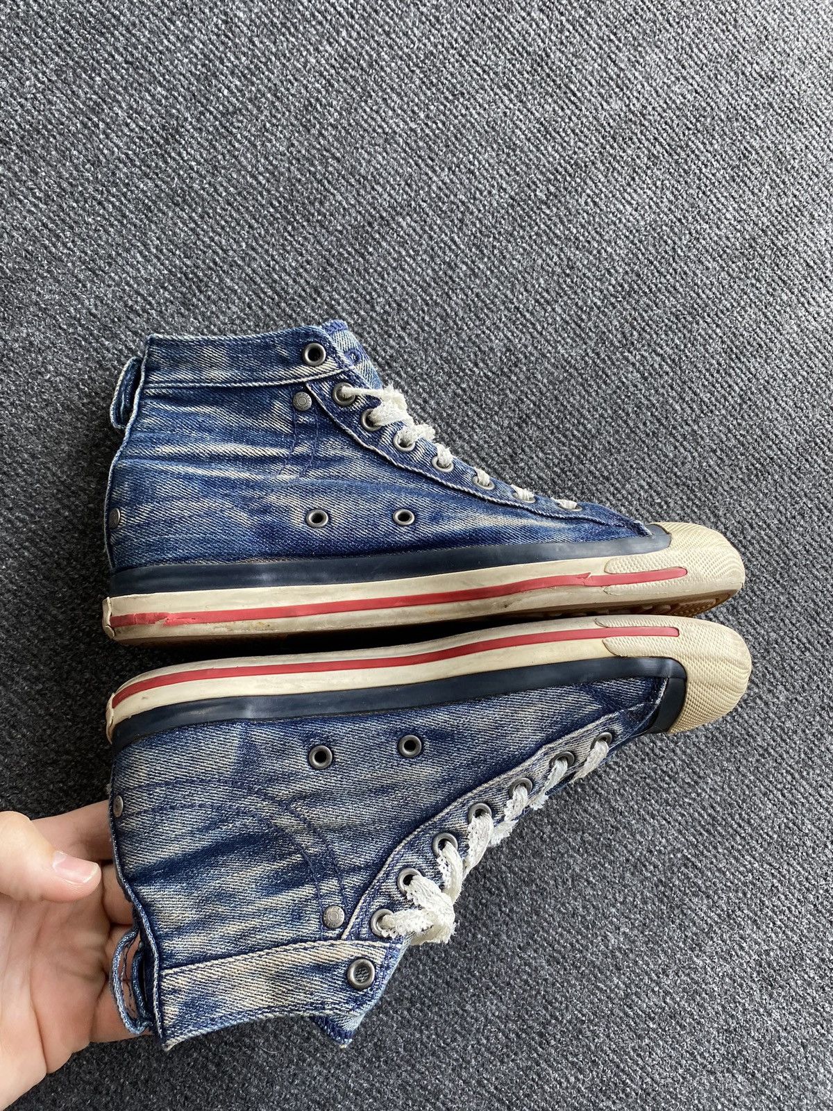 Diesel 🔥Diesel Opium Punk Denim sneakers 7.5 rare alt goth emo Size US 7.5 / IT 37.5 - 6 Thumbnail