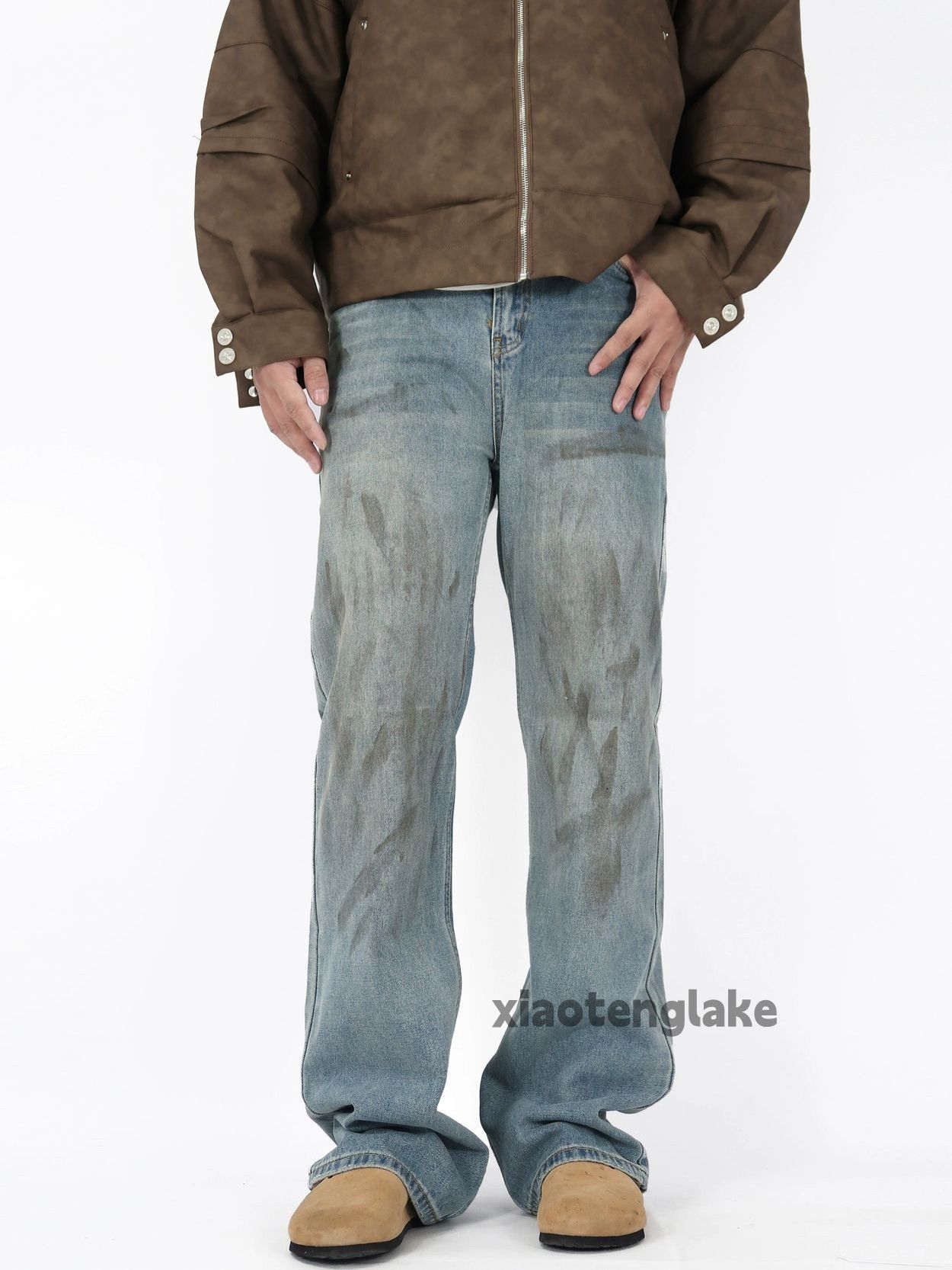 Jean × Vintage washed faded cleanfit stain grunge loose baggy jeans Size US 32 / EU 48 - 2 Thumbnail