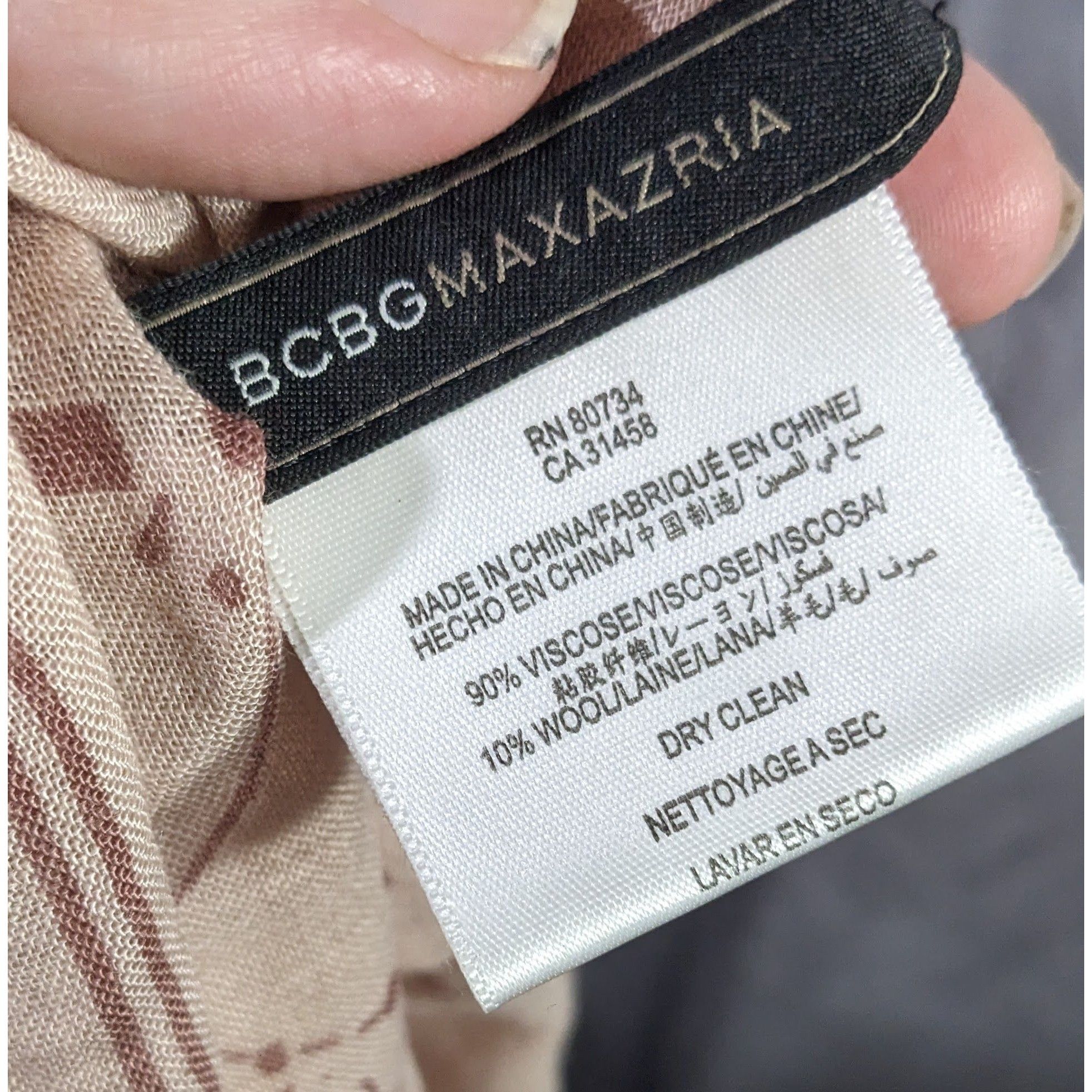 Bcbgmaxazria BCBGMaxAzria Bare Pink Constellation Print Scarf Wrap Size ONE SIZE - 7 Thumbnail
