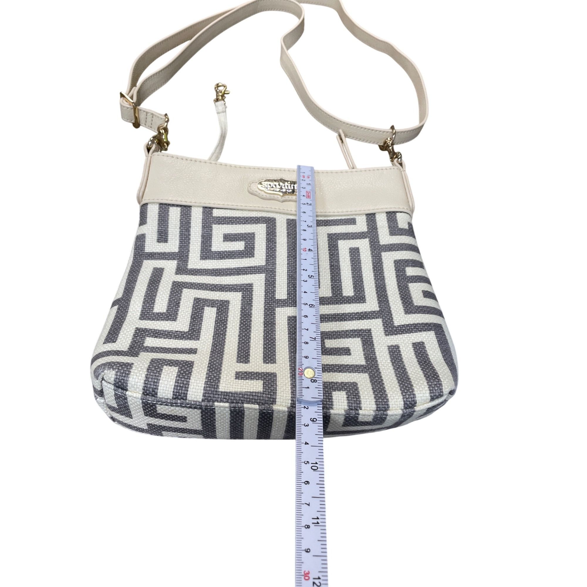 Other Spartina 449 womans cream gray leather linen crossbody handb Size ONE SIZE - 8 Thumbnail