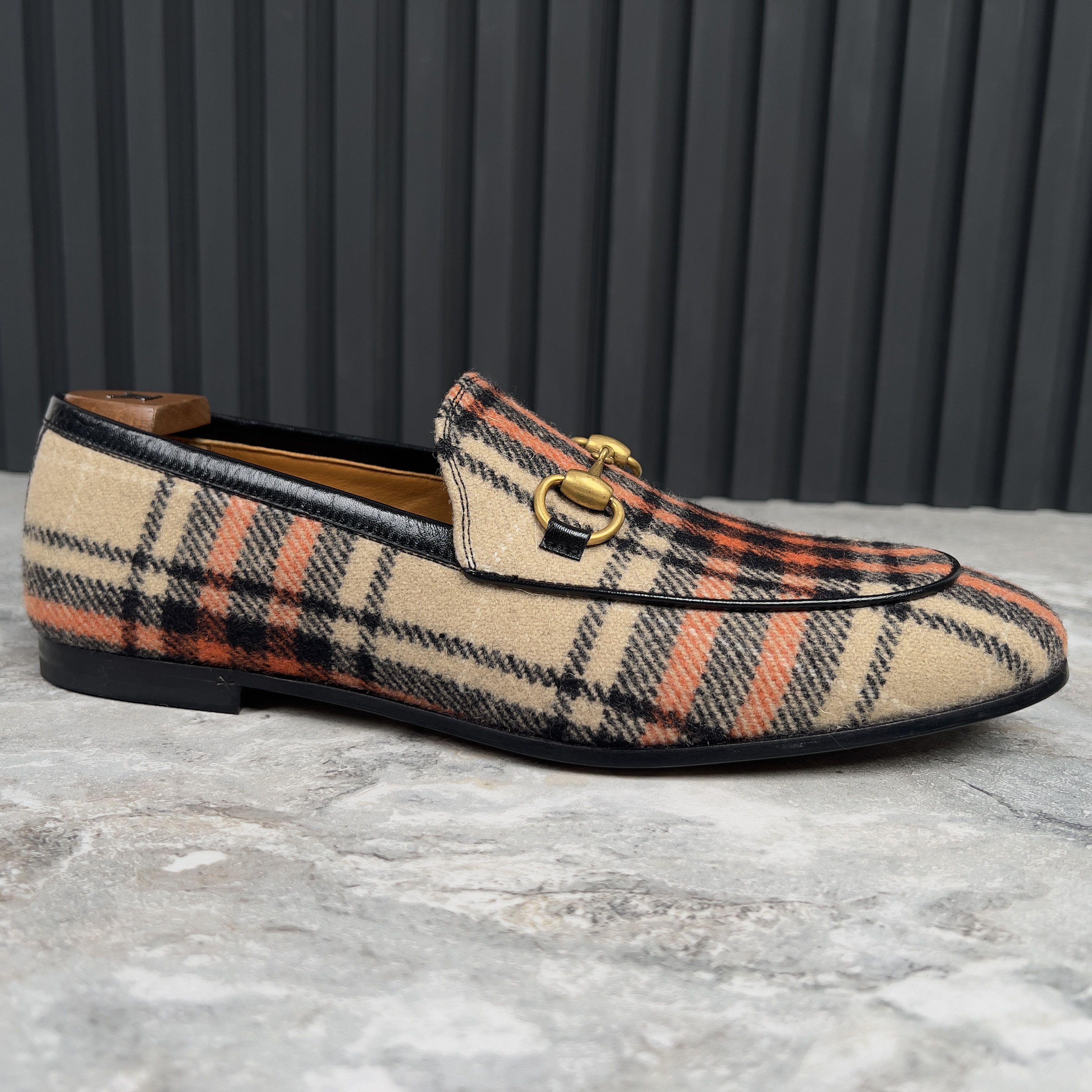 Gucci NEW Gucci Jordaan Horsebit Check Tweed Loafers Size US 8 / EU 41 - 7 Thumbnail